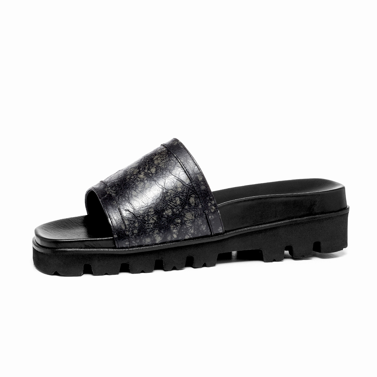 Forte dei Marmi - Sandali con rialzo interno da uomo in Pelle Pieno Fiore Fino a 6 cm più alto