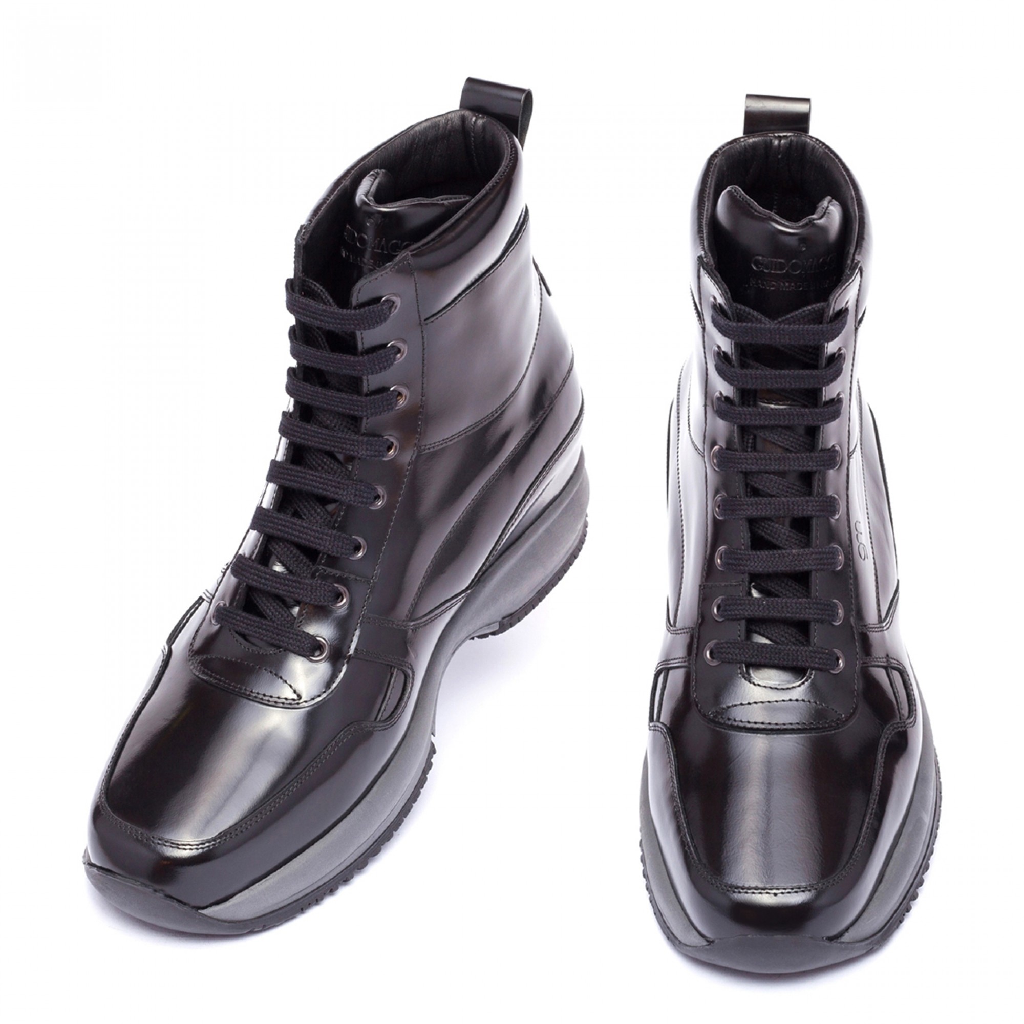 Denmark - Elevator Sneakers in Full Grain Leather from 2.4 to 4 inches