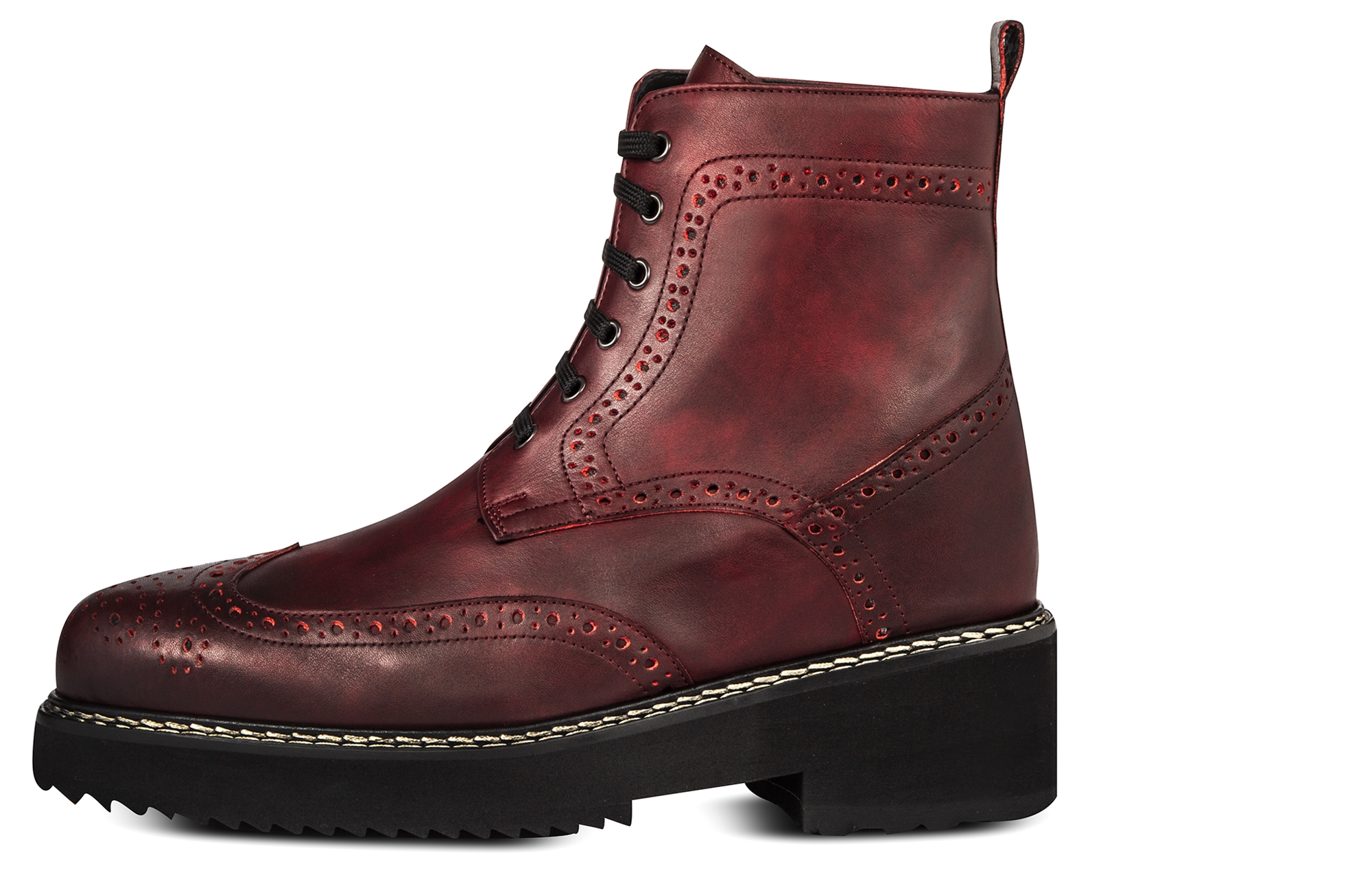 Bordeaux - Bottes rehaussantes en Cuir Pleine Fleur de 10 cm à 15 cm en plus