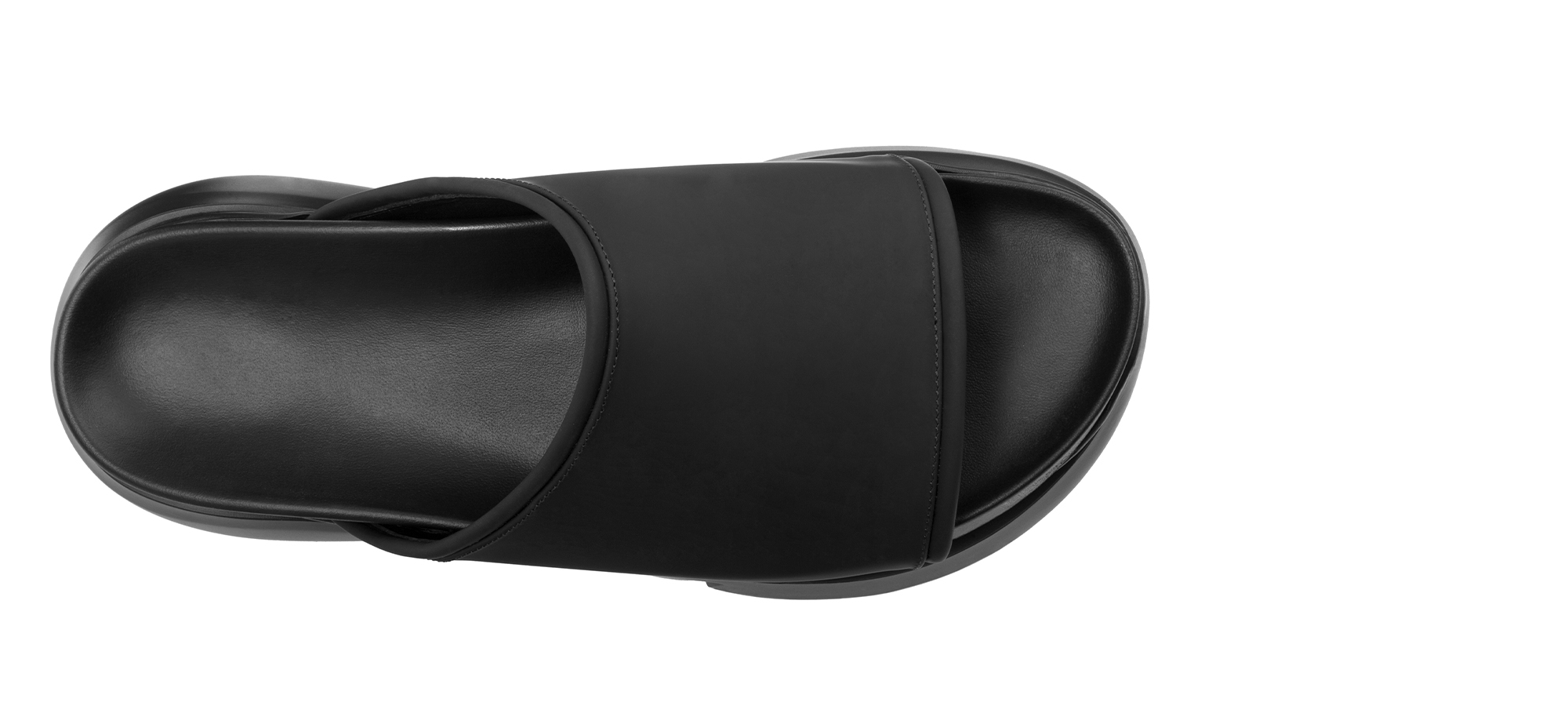 Sal - Elevator Sandals in Rubberized Effect Leather up to 2.4 inches