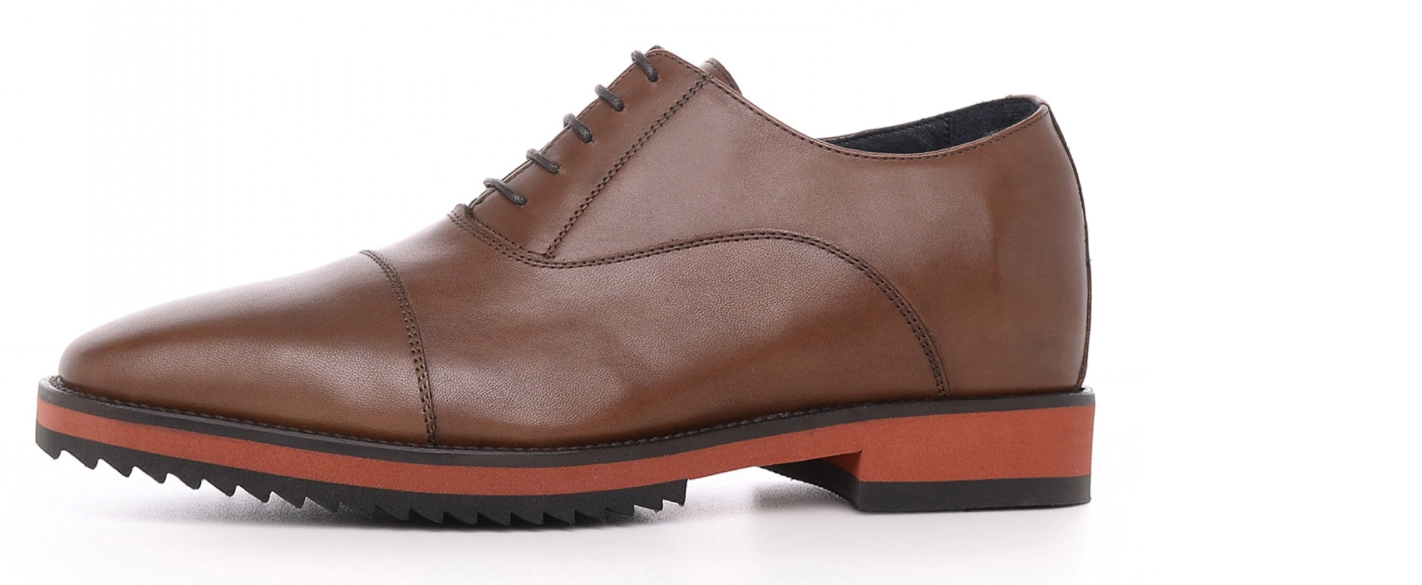 Arona - Chaussures Classiques rehaussantes en Cuir Pleine Fleur de 6 cm à 8 cm en plus