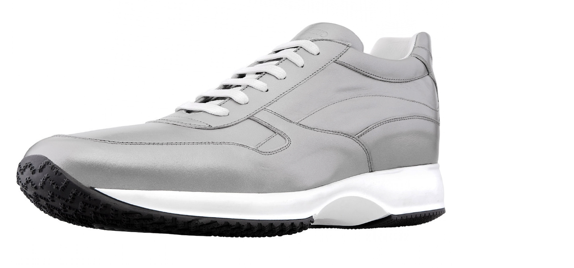 Barcelona - Elevator Sneakers in Leather/fabric mix from 2.4 to 4 inches