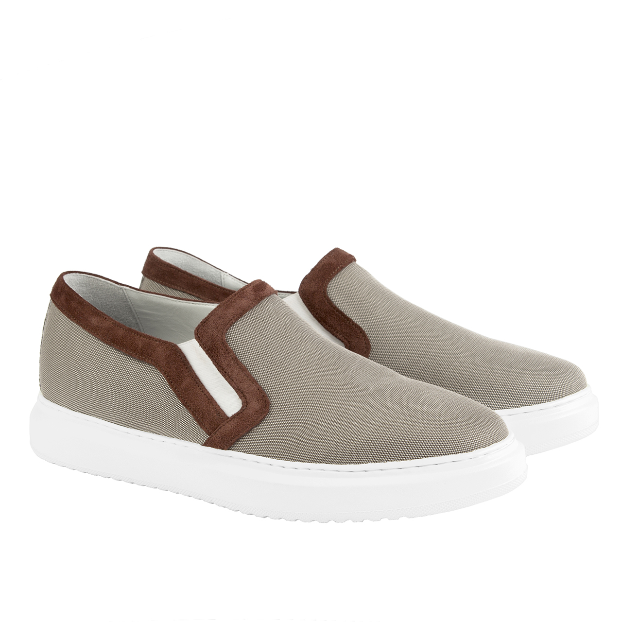 Boca Raton - Elevator Slip-Ons in Leather/fabric mix up to 6 cm
