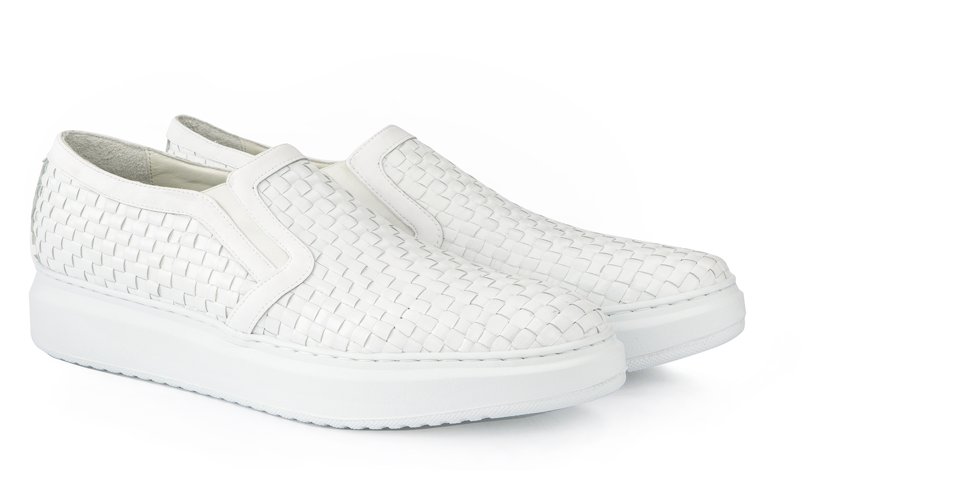 Beachwalker - Elevator Slip-Ons in Braided Leather up to 6 cm