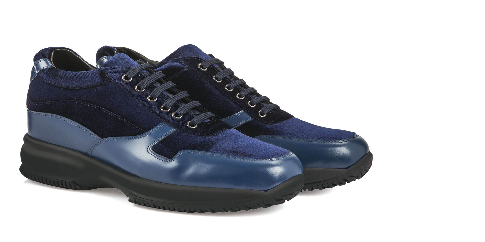 ANVERS - SNEAKERS CON RIALZO IN MIX PELLE/TESSUTO DA 6 A 10 CM PIÙ ALTO
