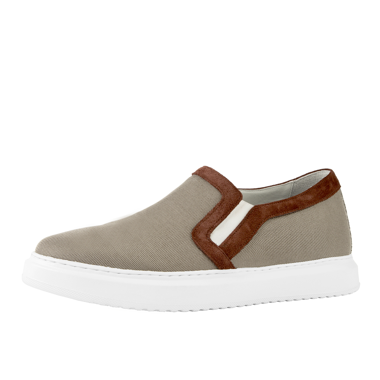 Boca Raton - Elevator Slip-Ons in Leather/fabric mix up to 6 cm