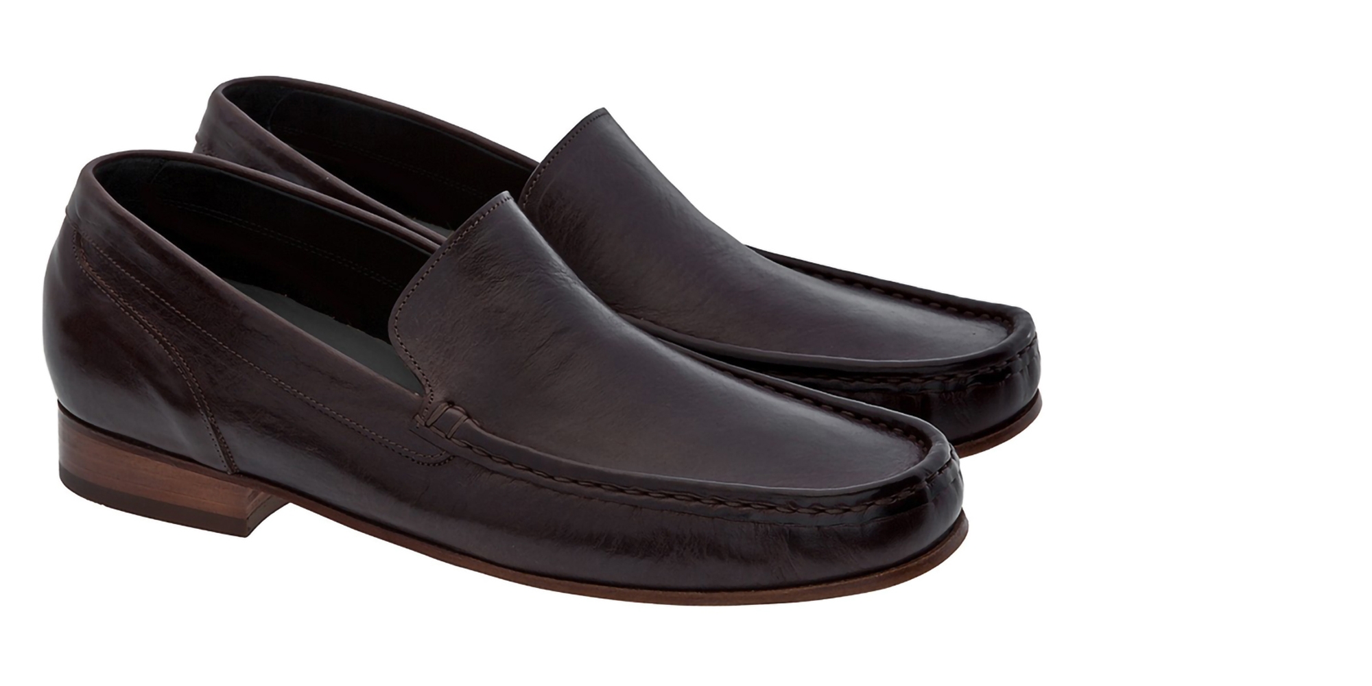 AMMAN - MOCASSINI SCARPE CON RIALZO IN PELLE CORDOVAN FINO A 8 CM PIÙ ALTO
