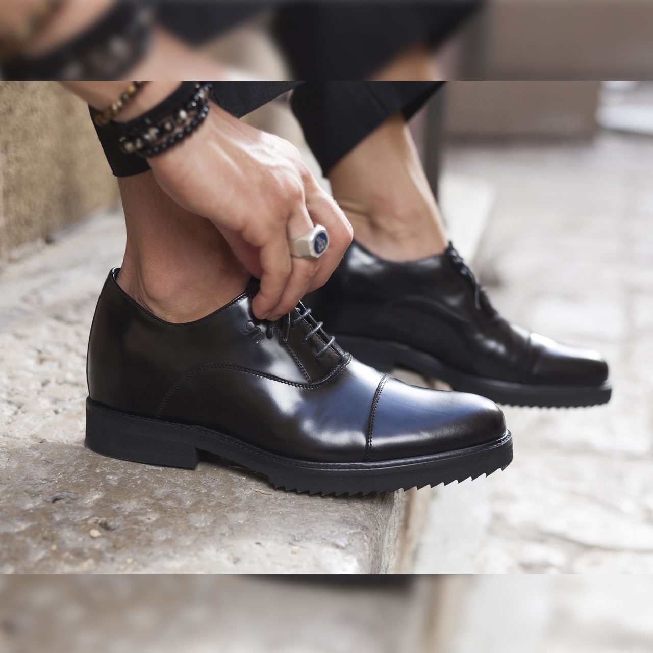 Adige - Elevator Shoes in Brushed Leather from 2.4 to 3.1 inches