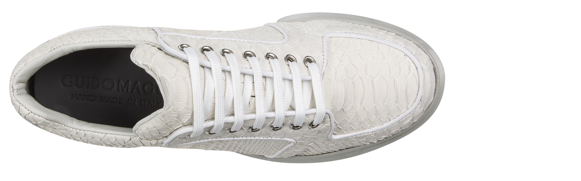 Bossa - Elevator Sneakers in Python Leather from 2.4 to 3.1 inches