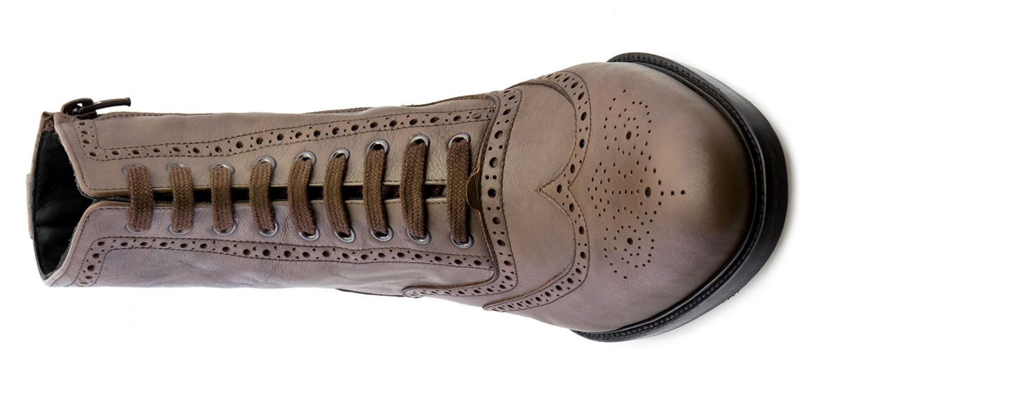 Dallas - Bottes rehaussantes en Mélange cuir/tissu de 6 cm à 10 cm en plus