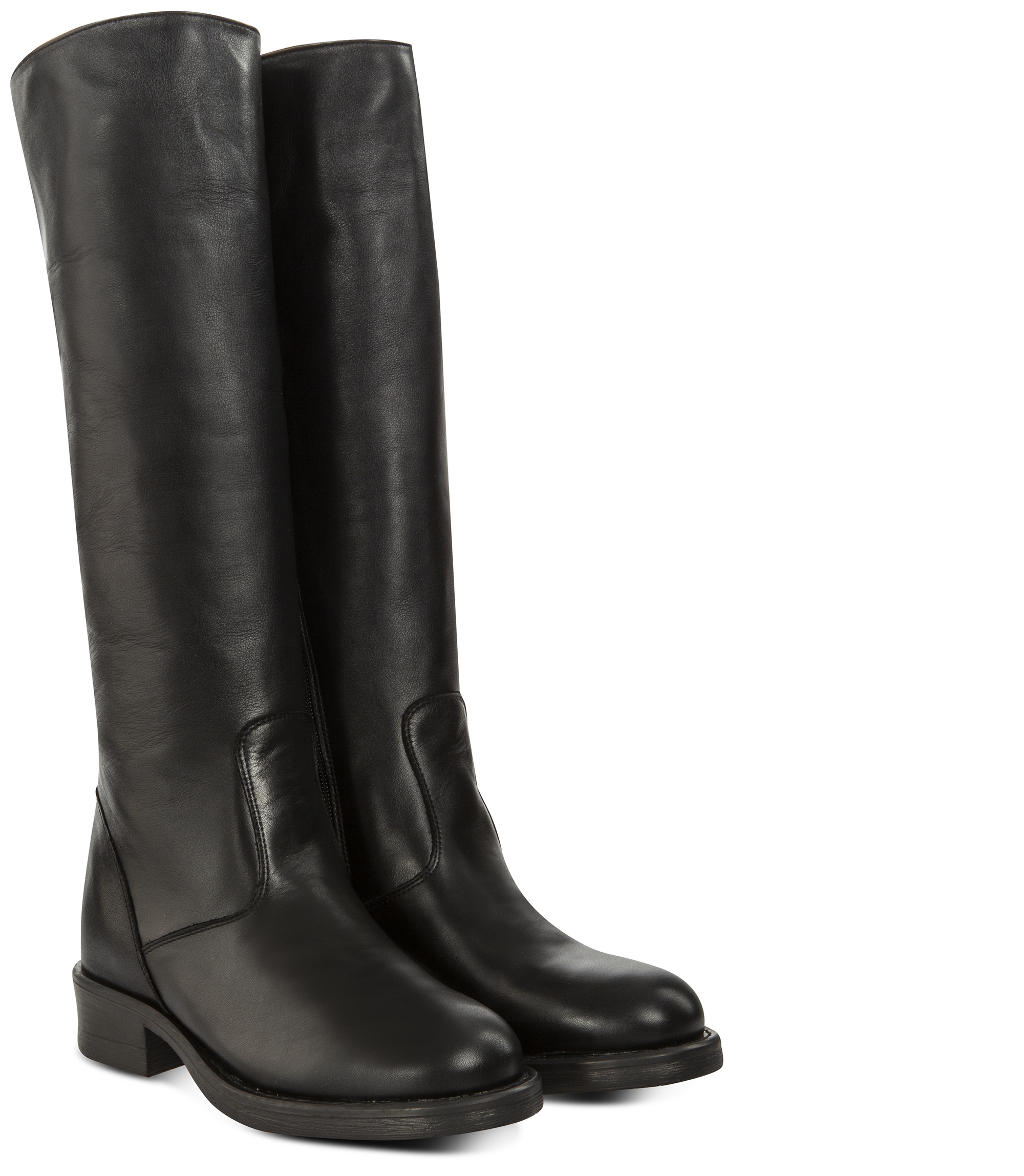 Jasmine Black W - Bottes rehaussantes pour Femme en Cuir Pleine Fleur de 6 cm à 8 cm en plus