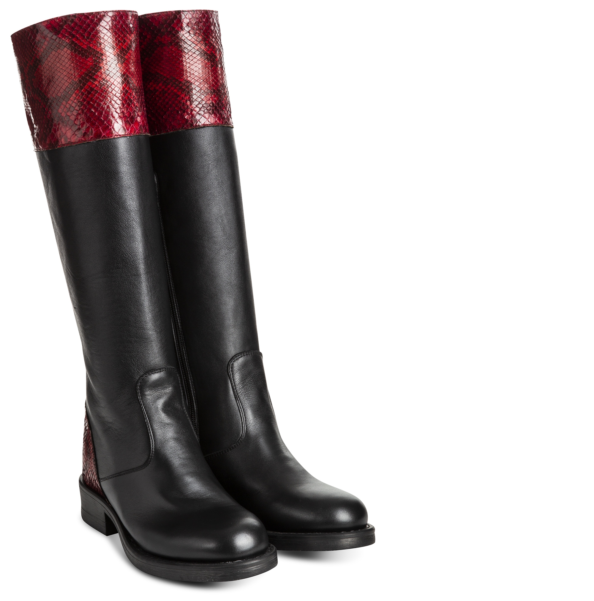 Geraldine W - Stivali da donna con rialzo in Mix di Pelle da 6 a 8 cm più alto