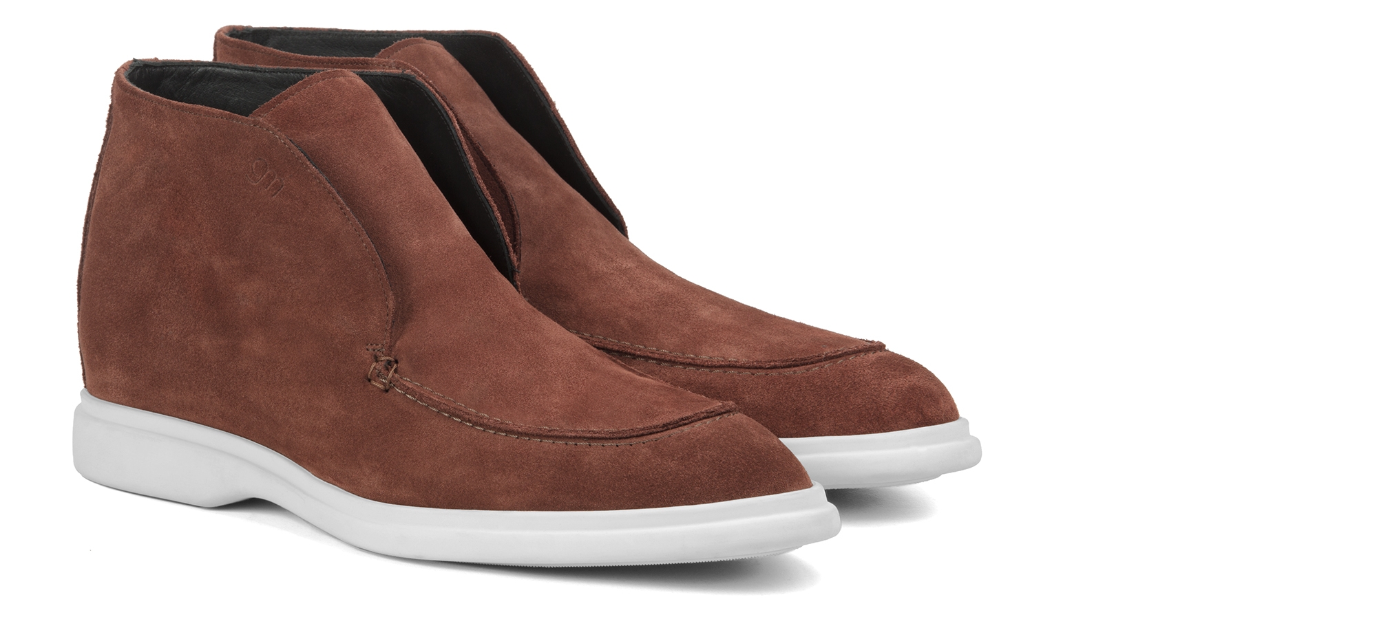 Bauxite - Bottines Courtes rehaussantes en Cuir Daim de 6 cm à 8 cm en plus