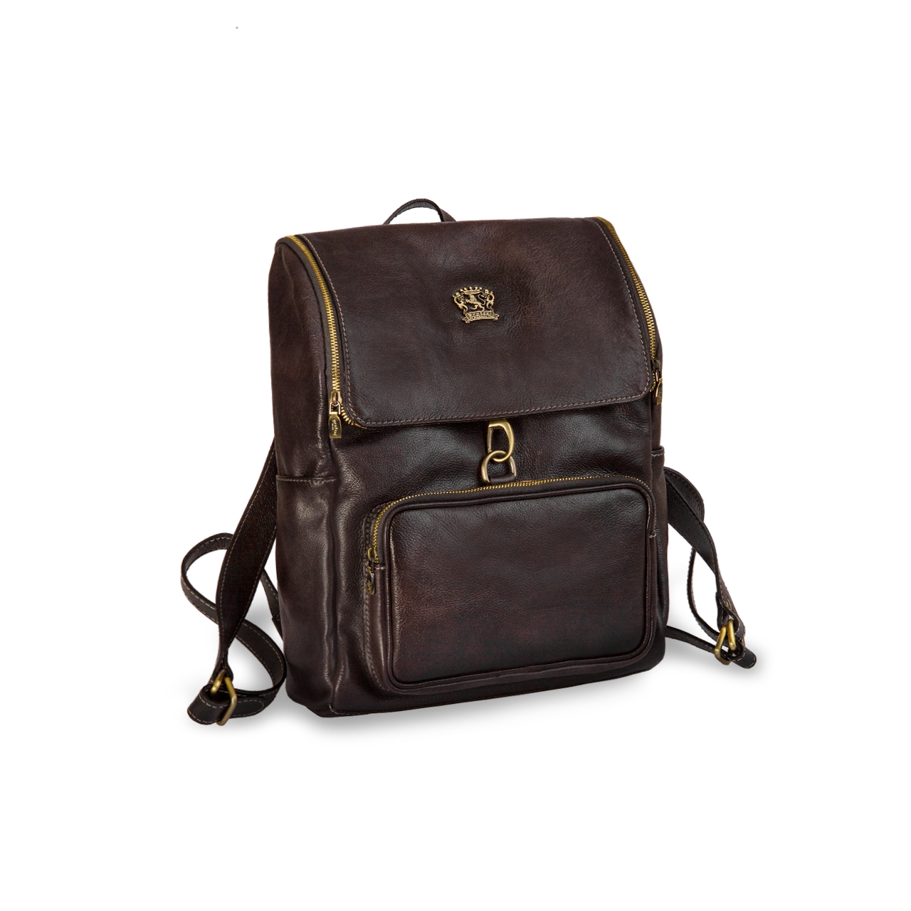 Running Man - Sac à dos en cuir Pratesi marron clair Design GuidoMaggi