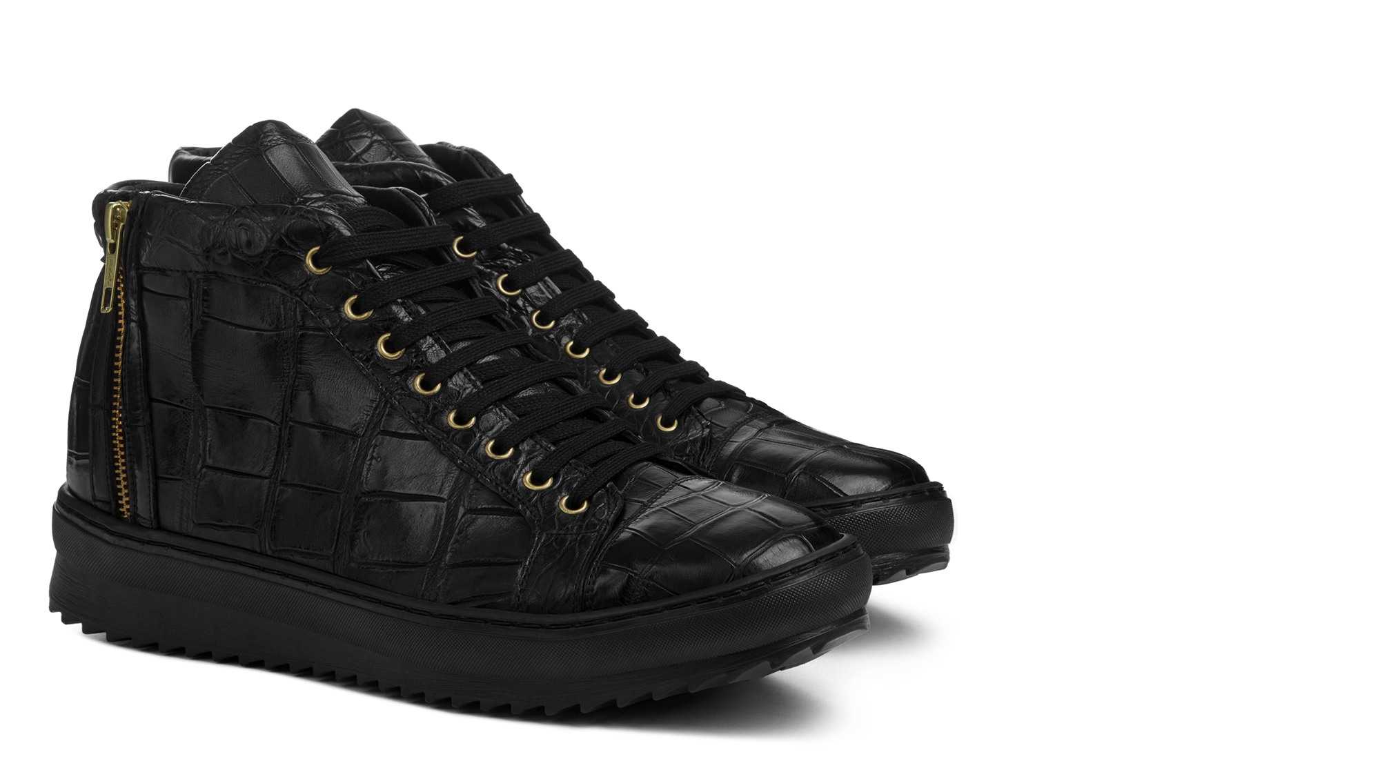 Erice - Sneakers con rialzo da uomo in Pelle Coccodrillo fino a 7 cm più alto