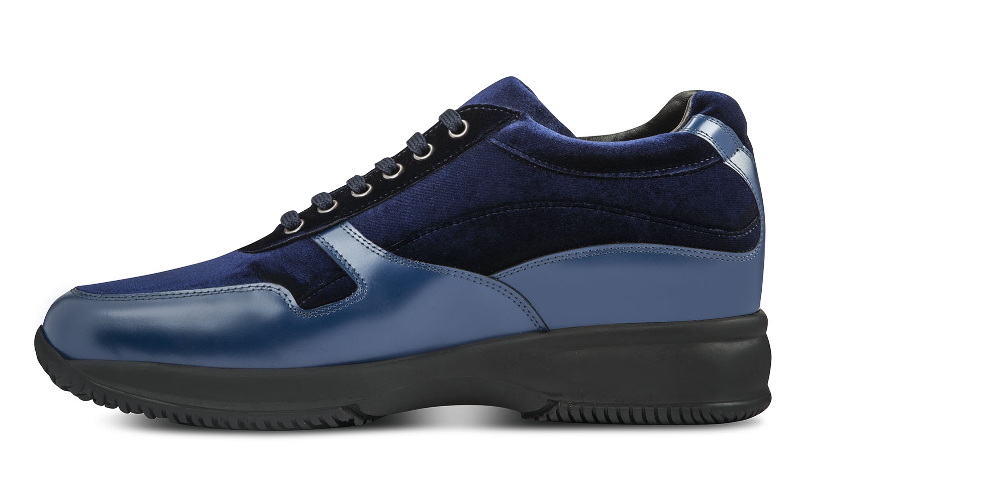 ANVERS - SNEAKERS CON RIALZO IN MIX PELLE/TESSUTO DA 6 A 10 CM PIÙ ALTO