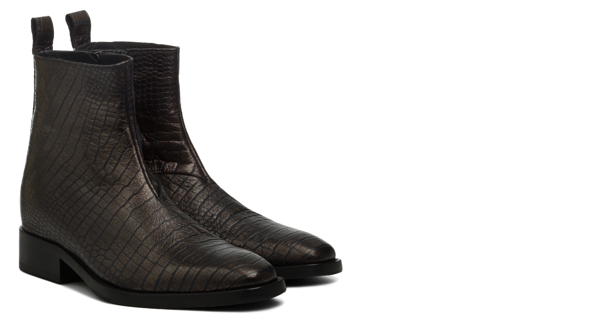 Lenox - Stivaletti Chelsea con rialzo da uomo in Pelle Stampa Coccodrillo da 6 a 10 cm più alto