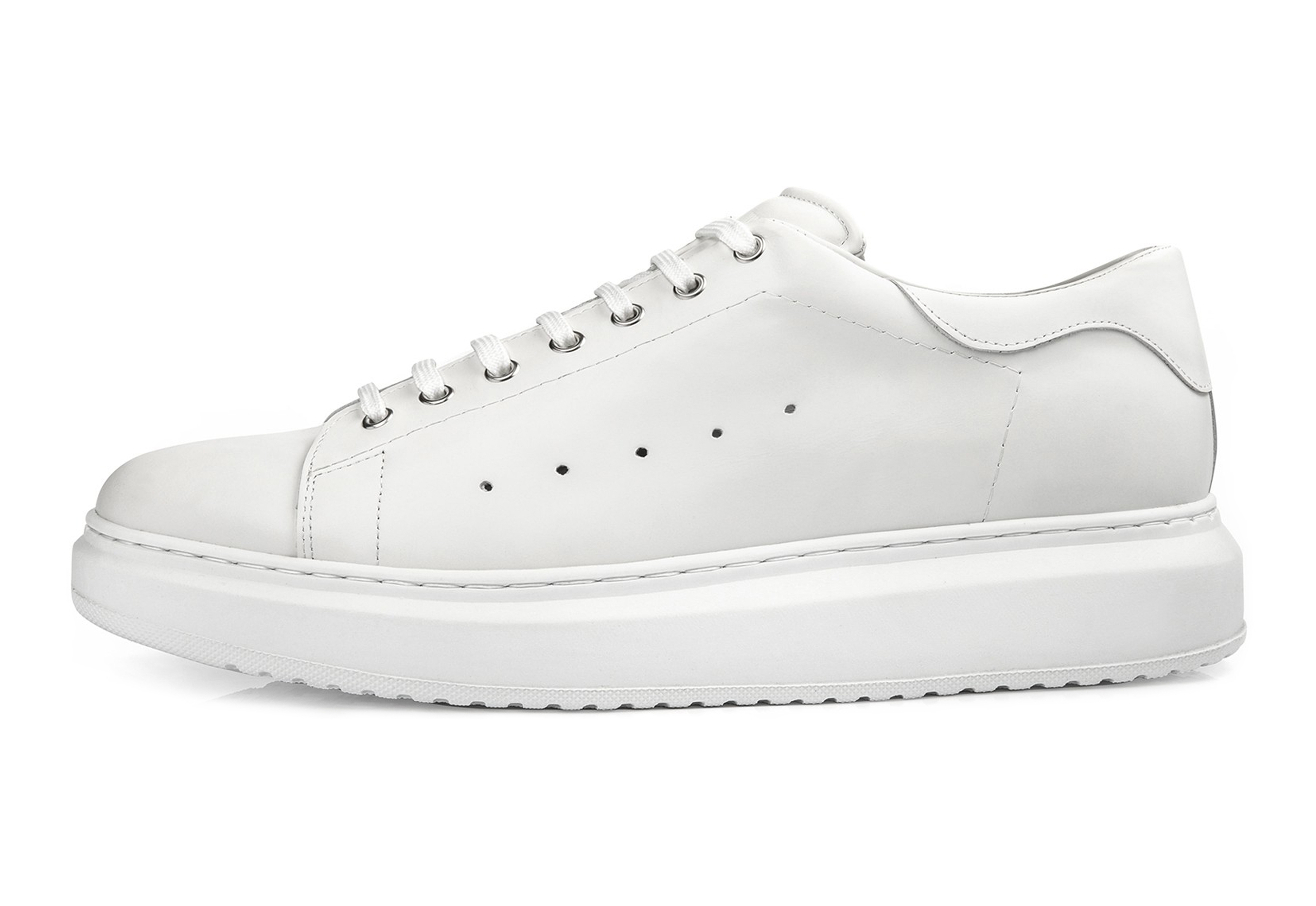 ALBA - SNEAKERS CON RIALZO IN PELLE FINO A 8 CM PIÙ ALTO