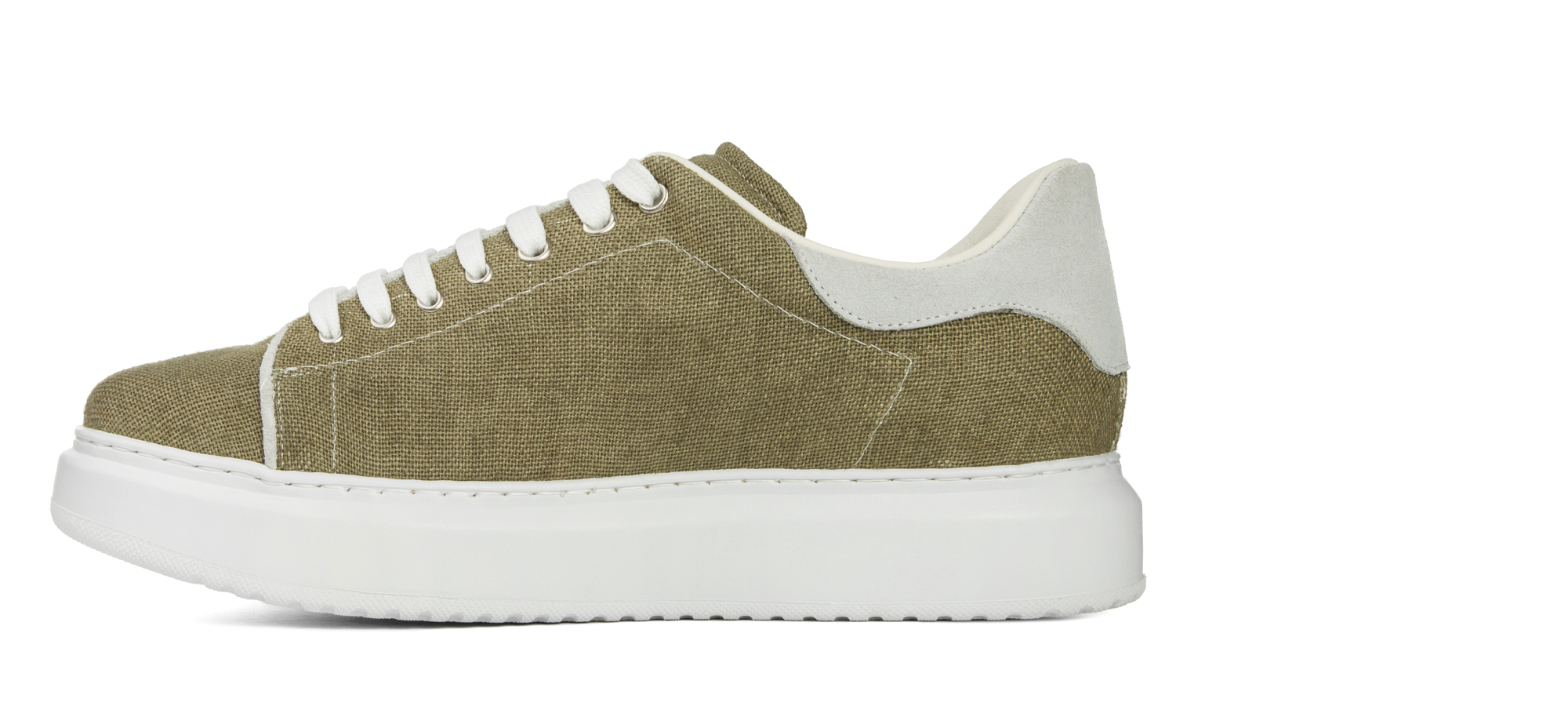 Ginostra - Sneakers con rialzo interno in Tessuto Raffia da 6 a 8 cm più alto