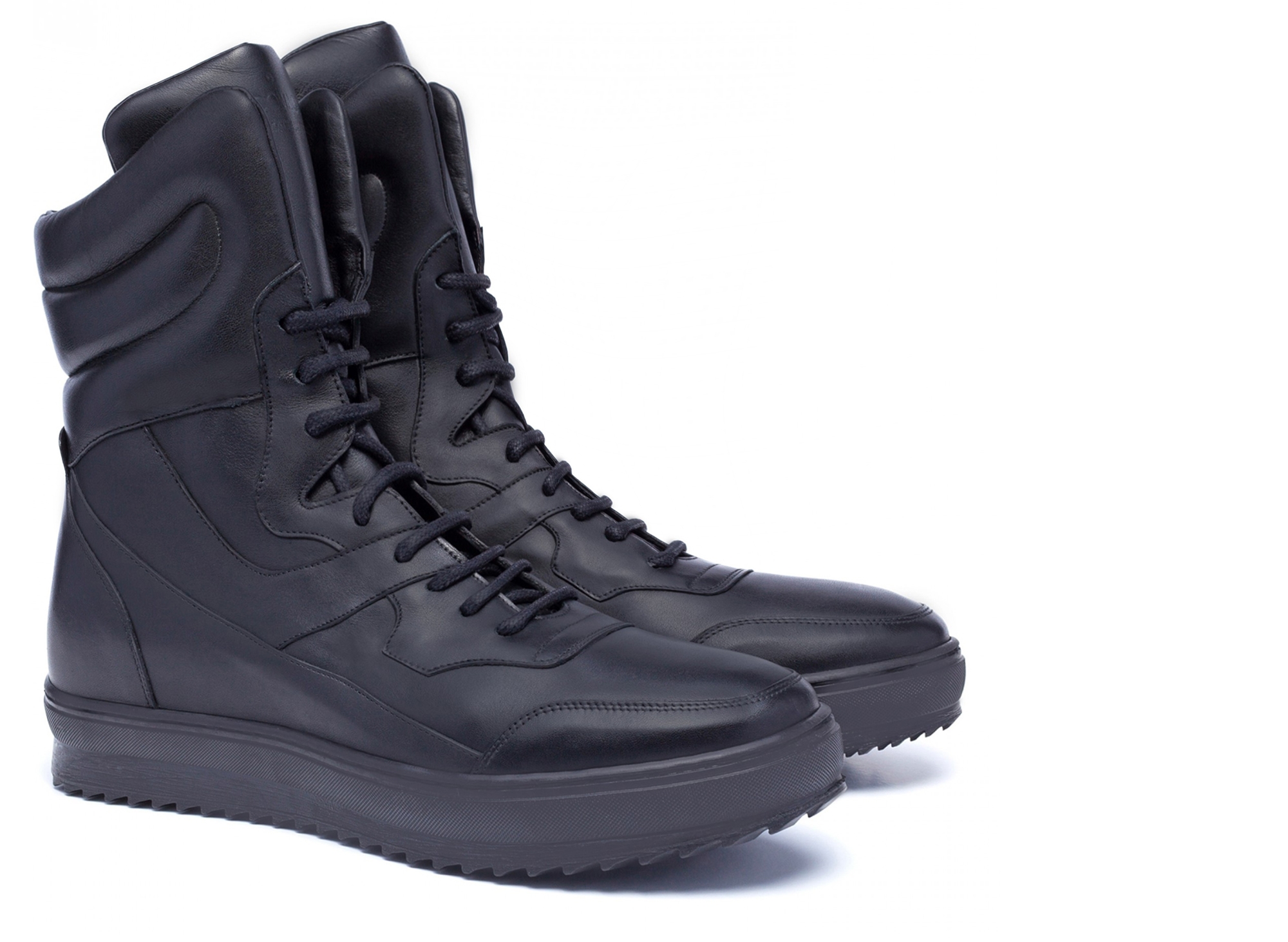 Bombay - Elevator Sneakers in Full Grain Leather from 2.4 to 4 inches