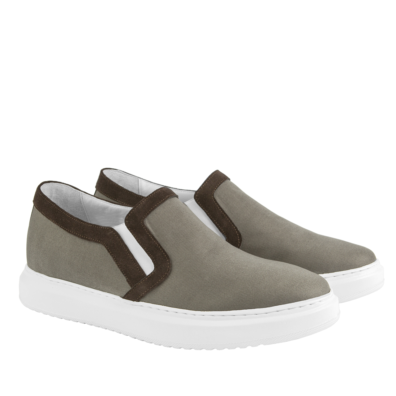 Alghero - Elevator Slip-Ons in Leather/fabric mix up to 6 cm