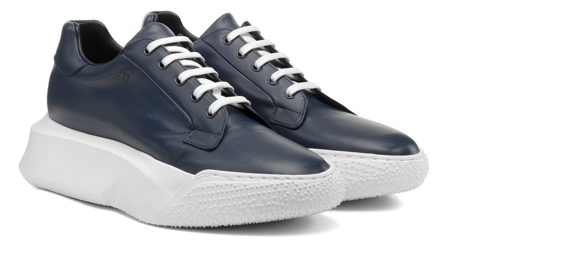 Darien - Elevator Sneakers in Full Grain Leather from 2.4 to 4 inches
