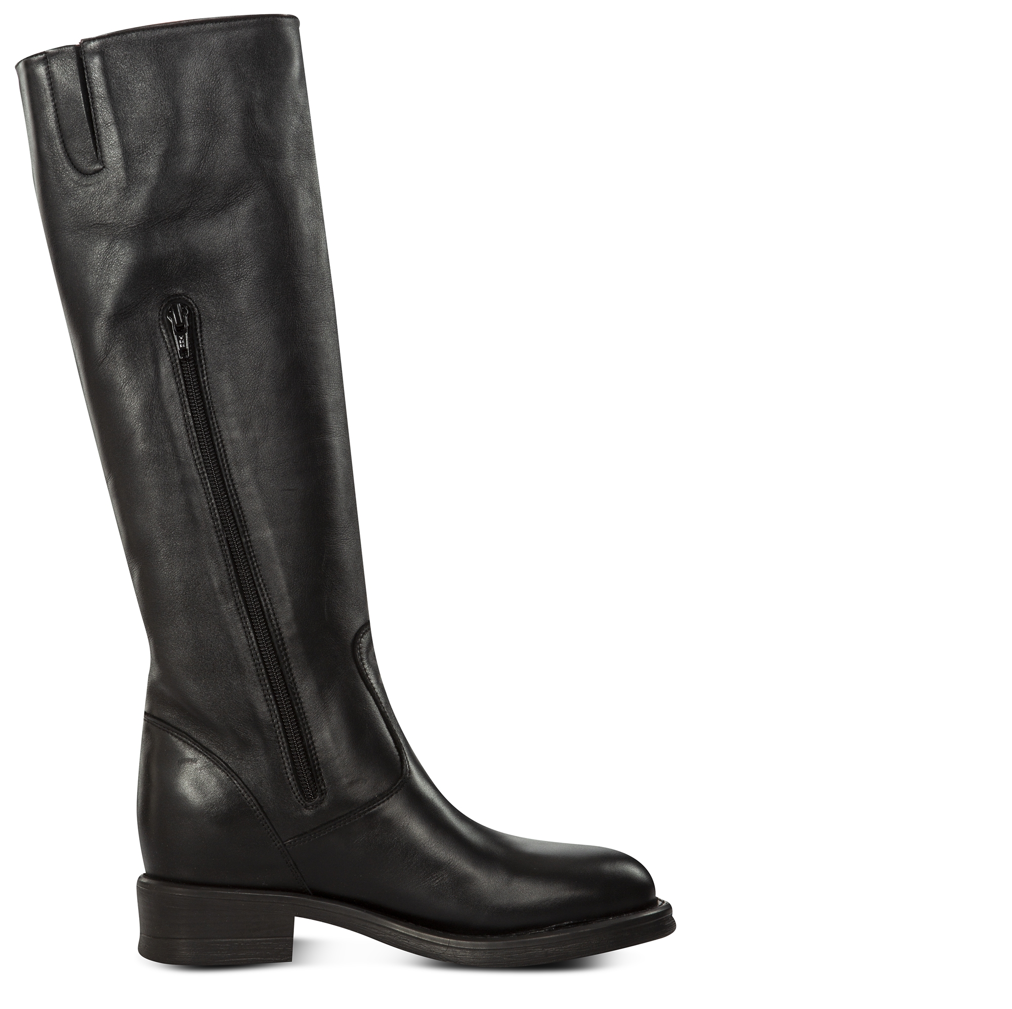 Jasmine Black W - Bottes rehaussantes pour Femme en Cuir Pleine Fleur de 6 cm à 8 cm en plus