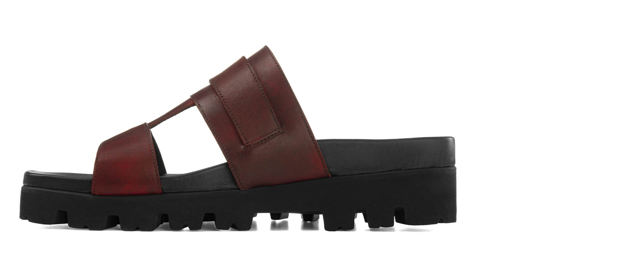 Aiea - Elevator Sandals in Full Grain Leather up to 2 inches