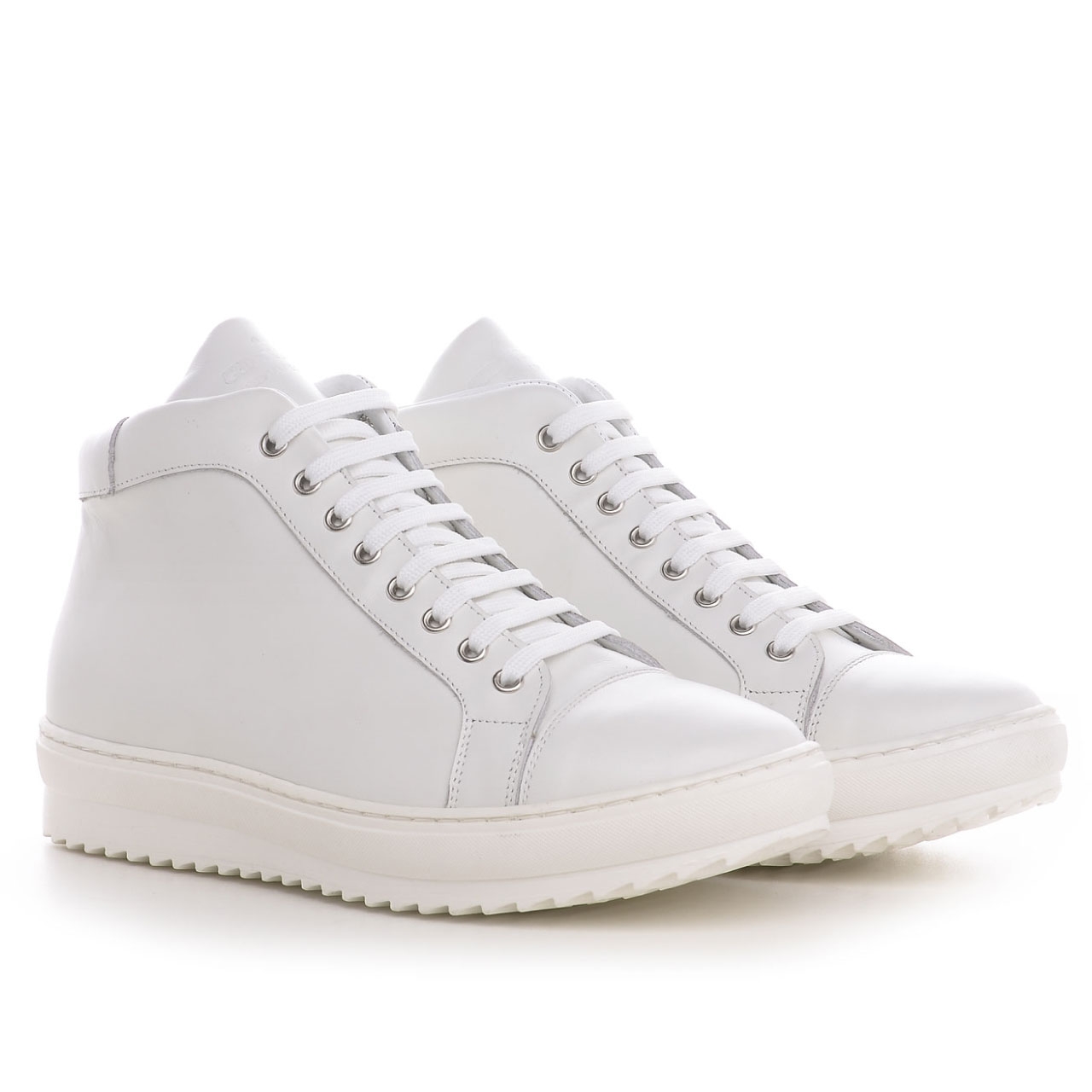 Nevis - Elevator Sneakers in Full Grain Leather from 2.4 to 3.1 inches