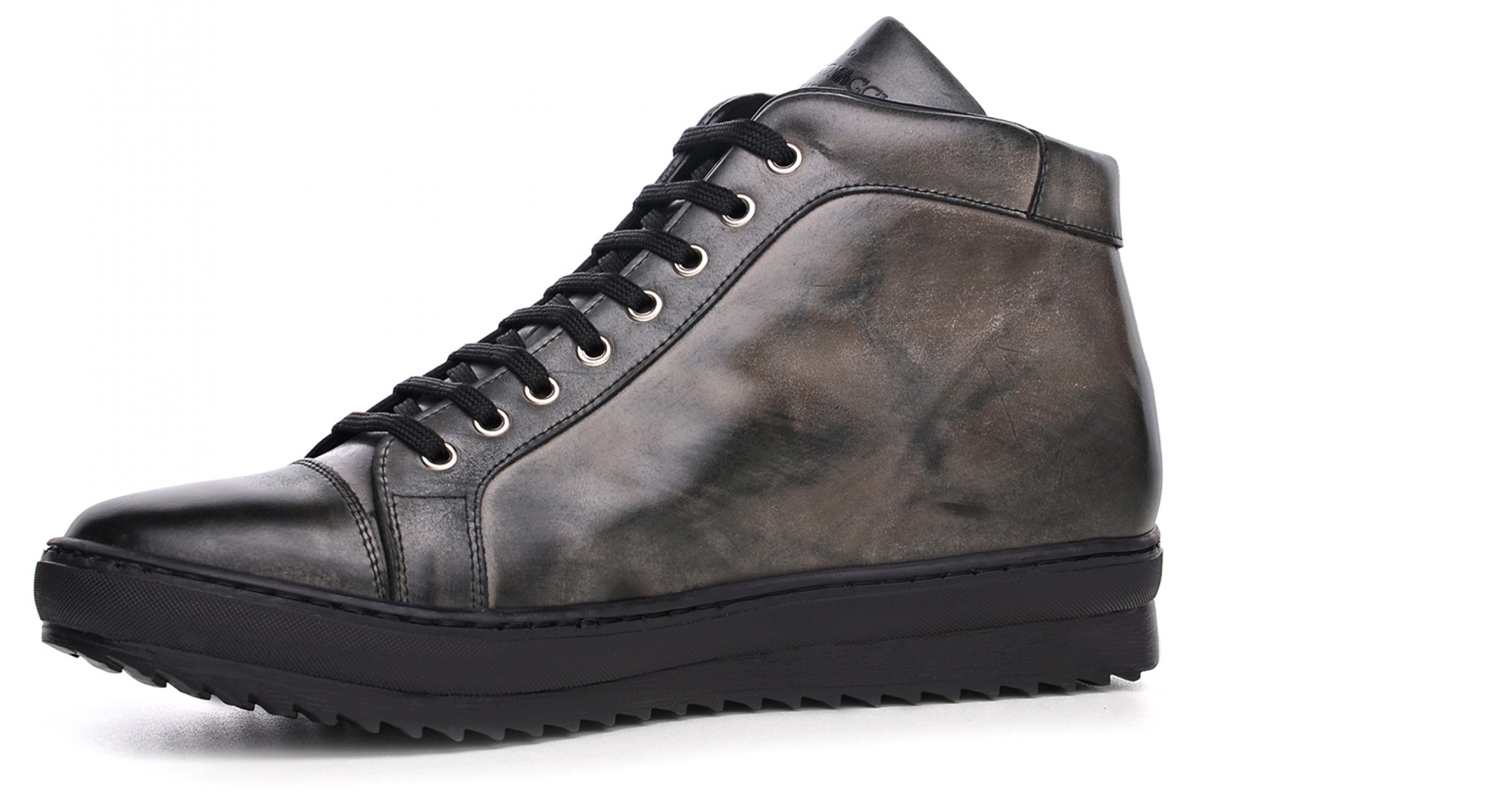 Clapham - Elevator Sneakers in Full Grain Leather from 2.4 to 3.1 inches