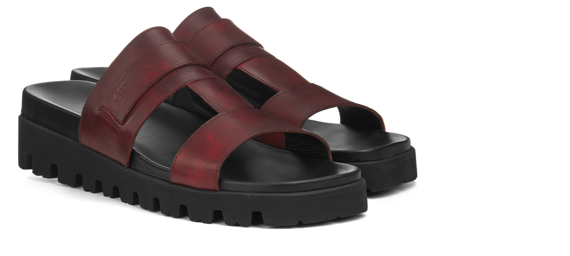Aiea - Elevator Sandals in Full Grain Leather up to 2 inches