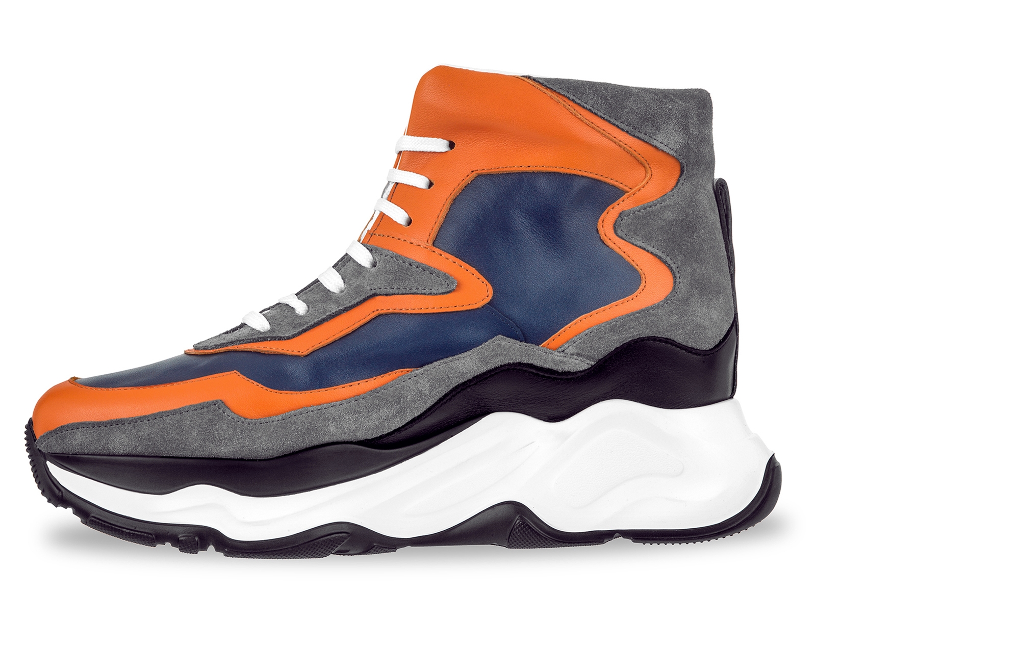 Giant Flamingo - Elevator Sneakers in Mix of leathers from 4 to 5 inches