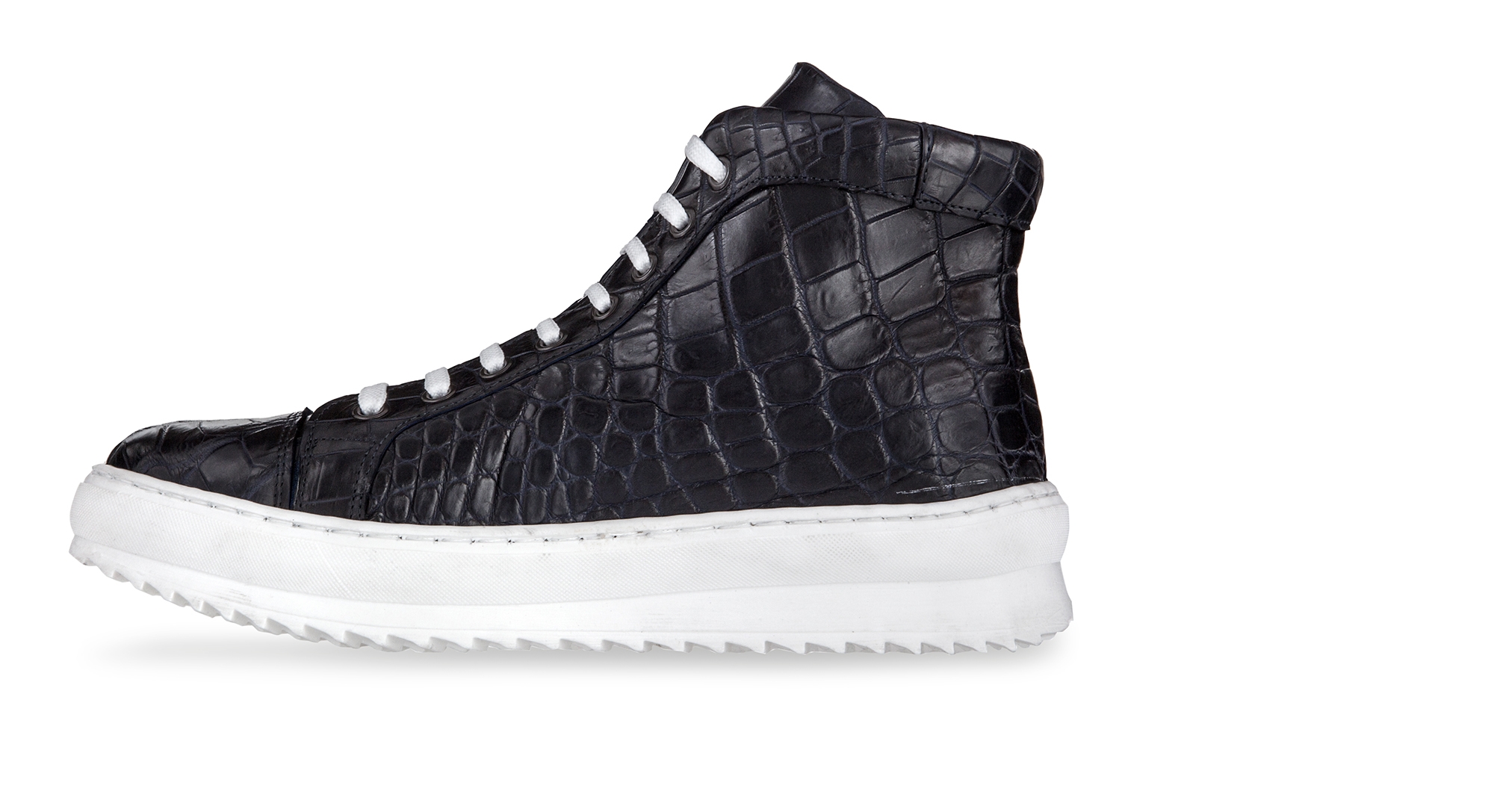 Tirrenia - Elevator Sneakers in crocodile Leather from 2.4 to 4 inches