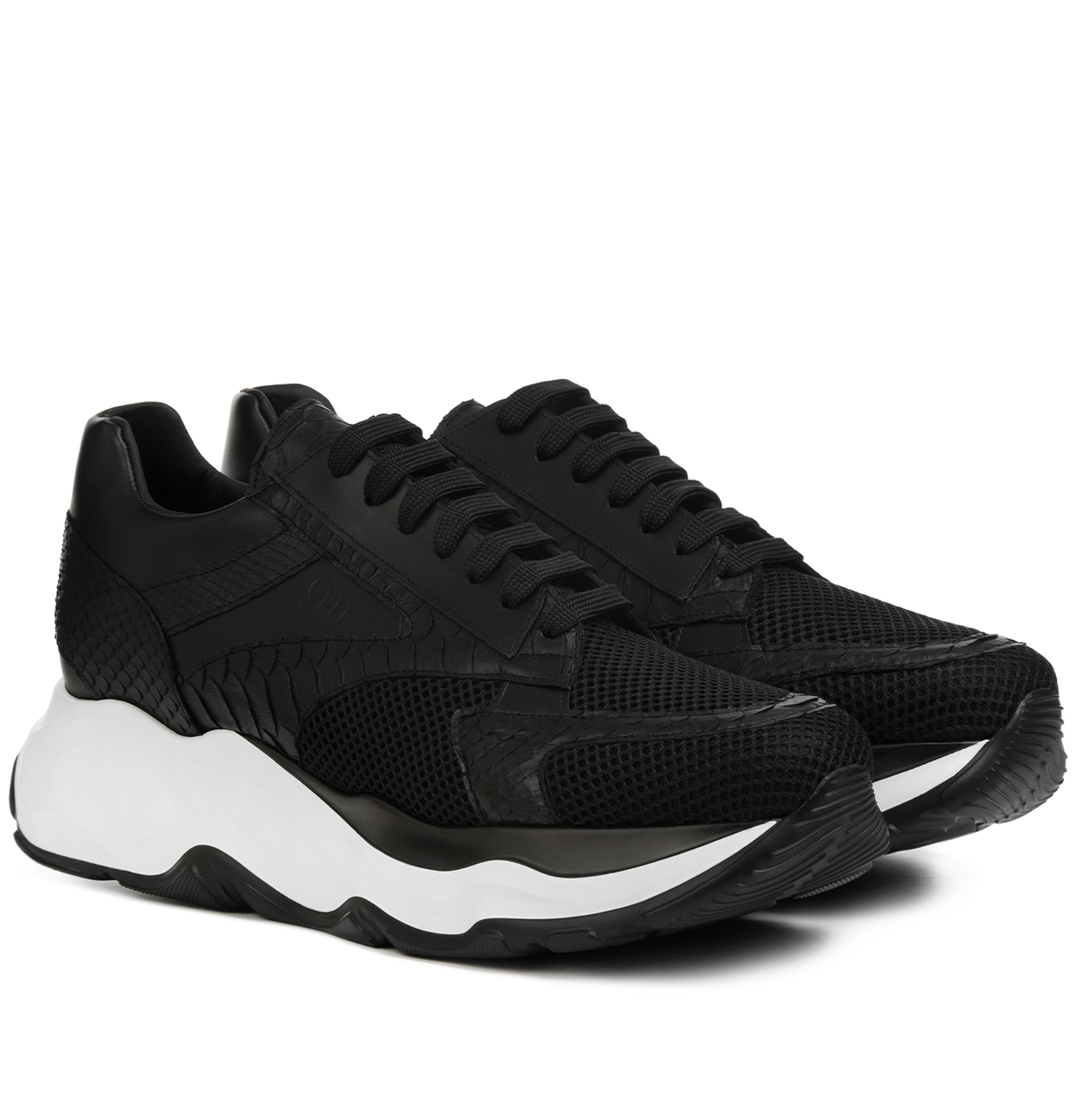 Corvara - Elevator Sneakers in Mix of leathers/fabric from 2.4 to 4.3 inches 
