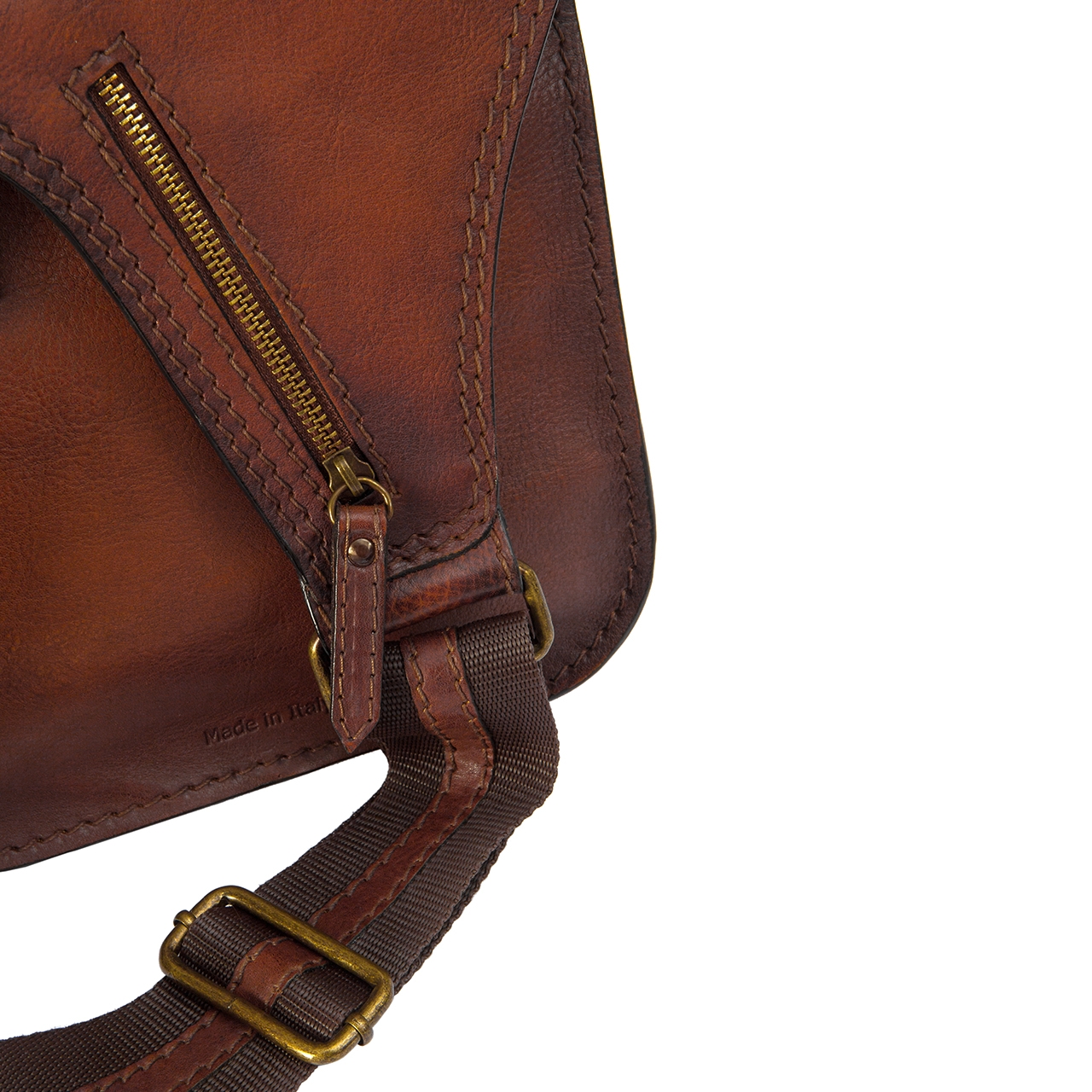 Bisaccia Brown - Sac à dos en cuir