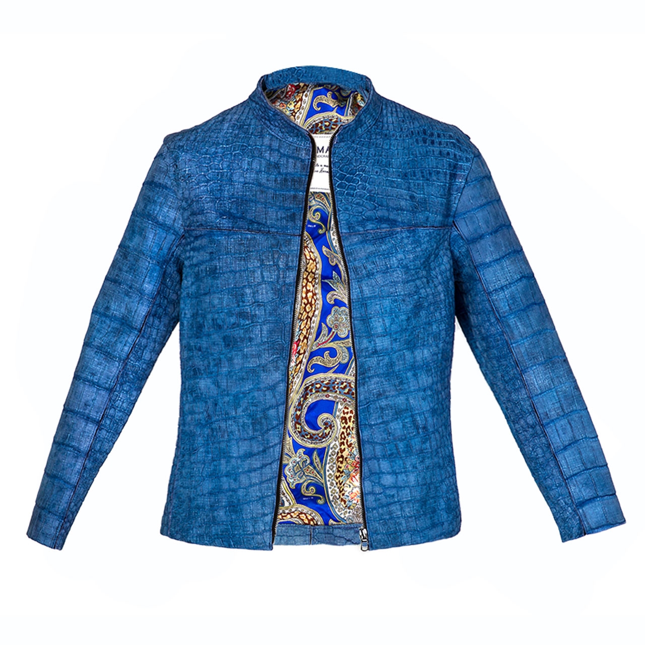 Boss - Veste de motard en cuir d'alligator