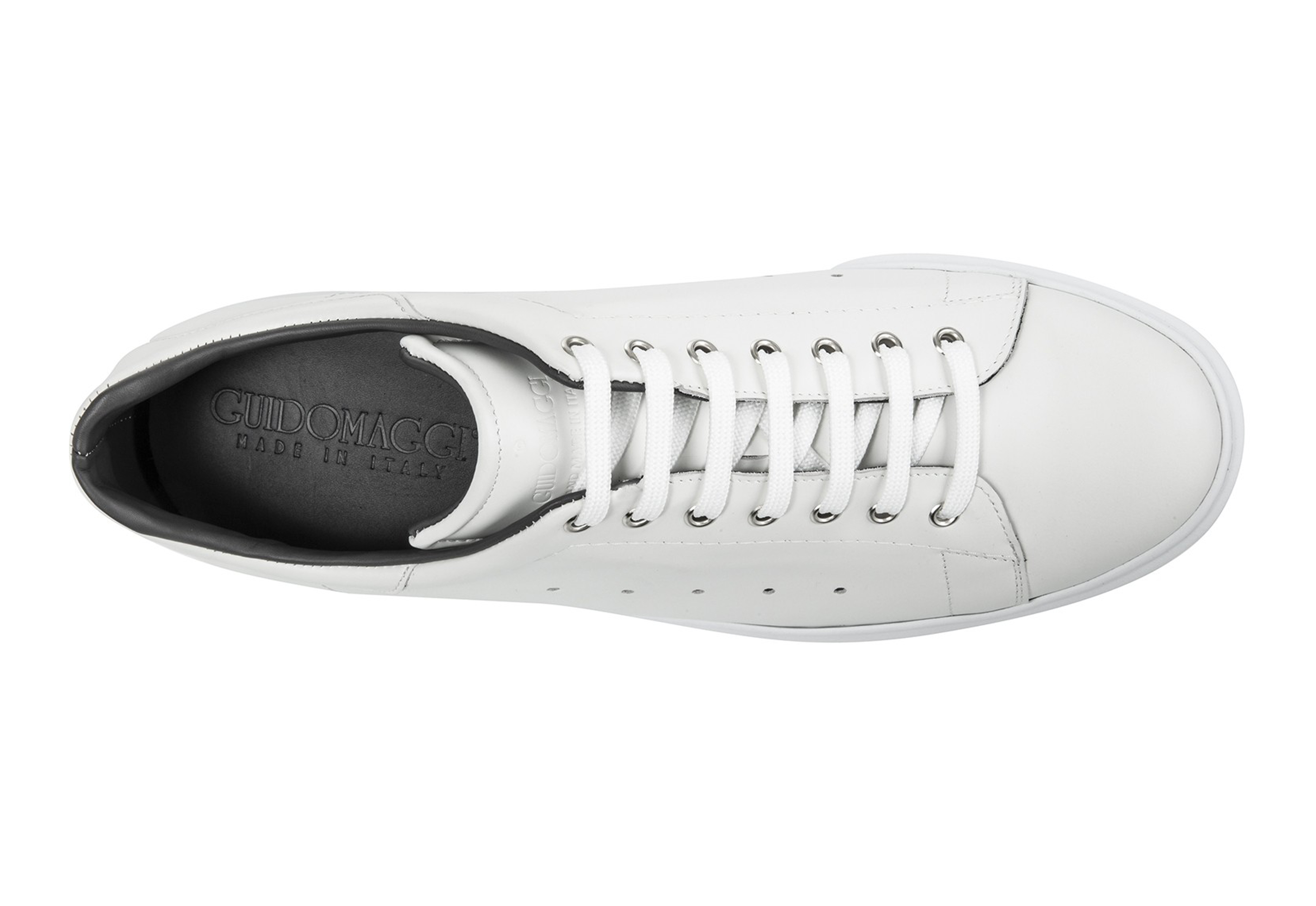 Acquaviva - Elevator Sneakers in Full Grain Leather from 2.4 to 3.1 inches 