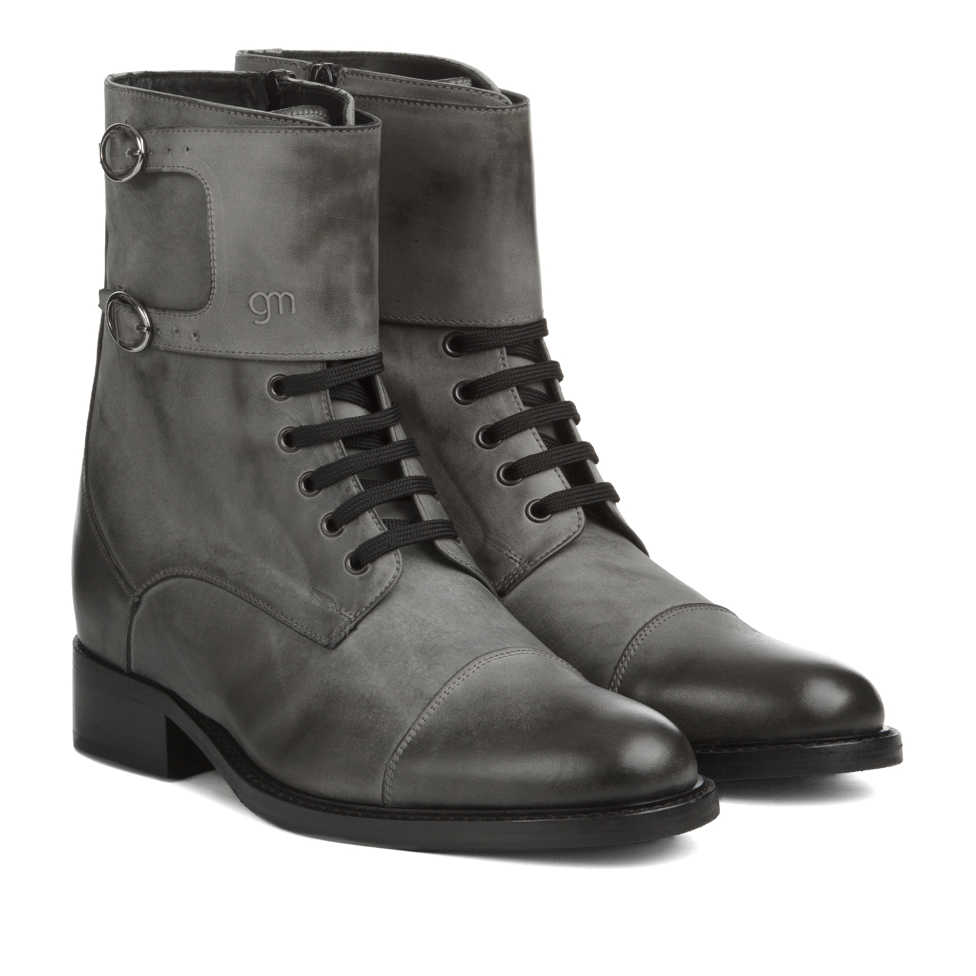 Bruxelles - Bottes rehaussantes en Cuir Pleine Fleur de 6 cm à 8 cm en plus