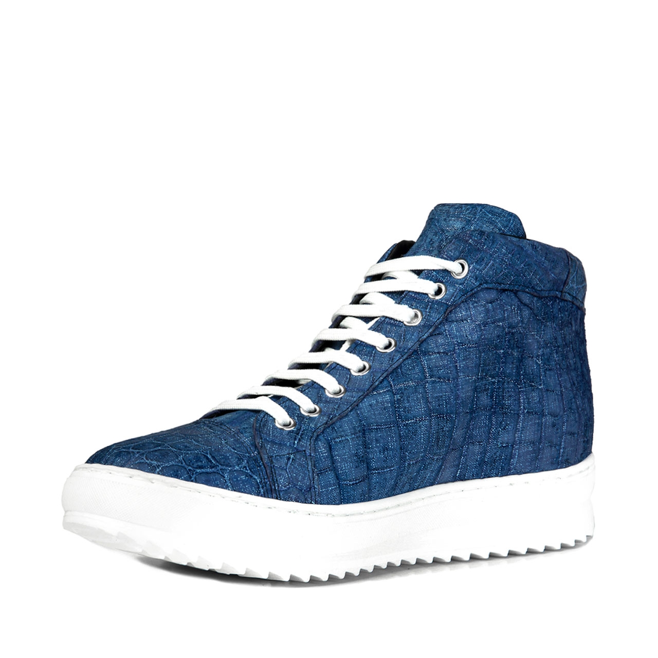 Boracay - Elevator Sneakers in Crocodile Leather from 2 to 2.75 inches