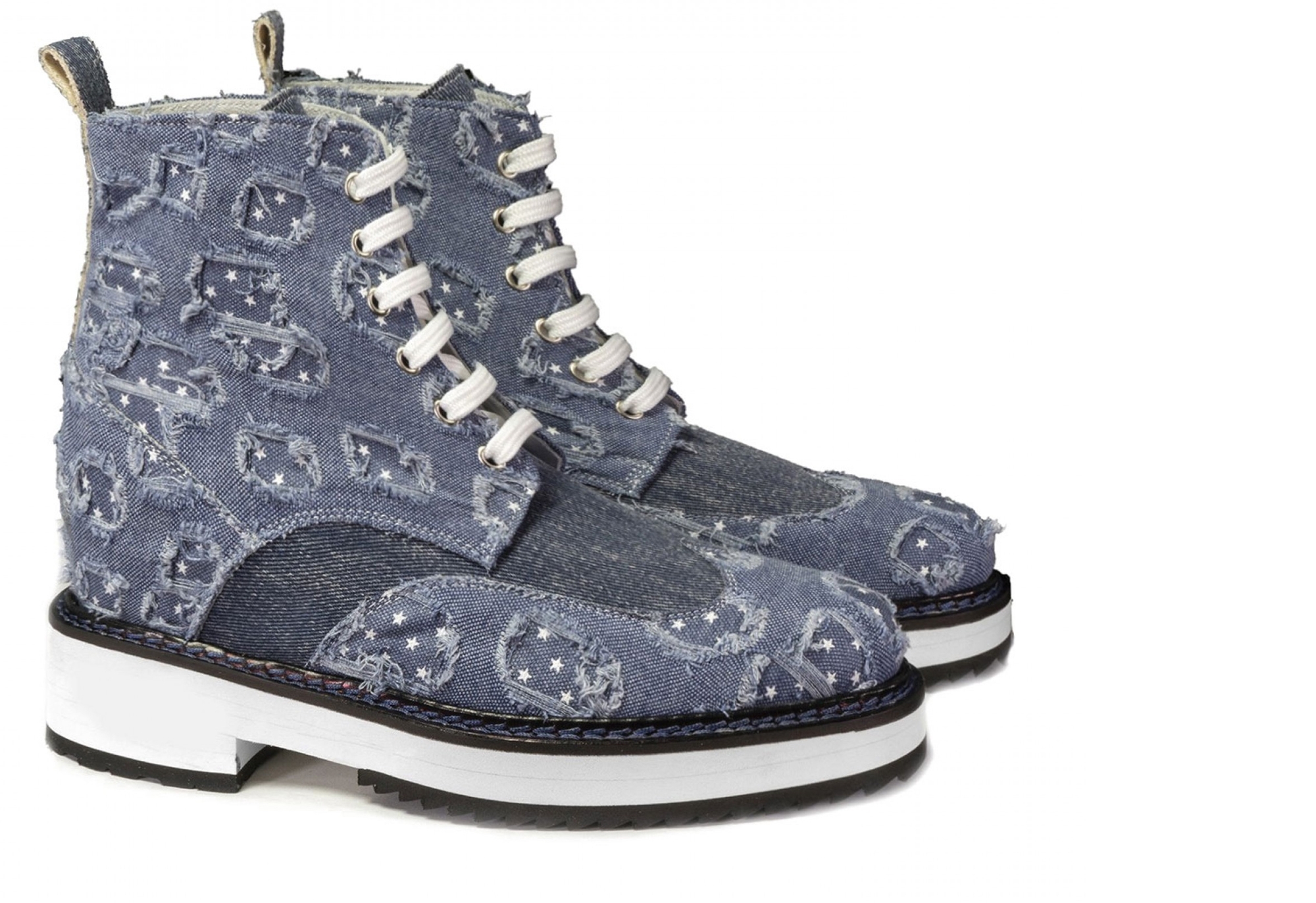 Blue Jeans - Bottes rehaussantes en Tissu de 10 cm à 15 cm en plus