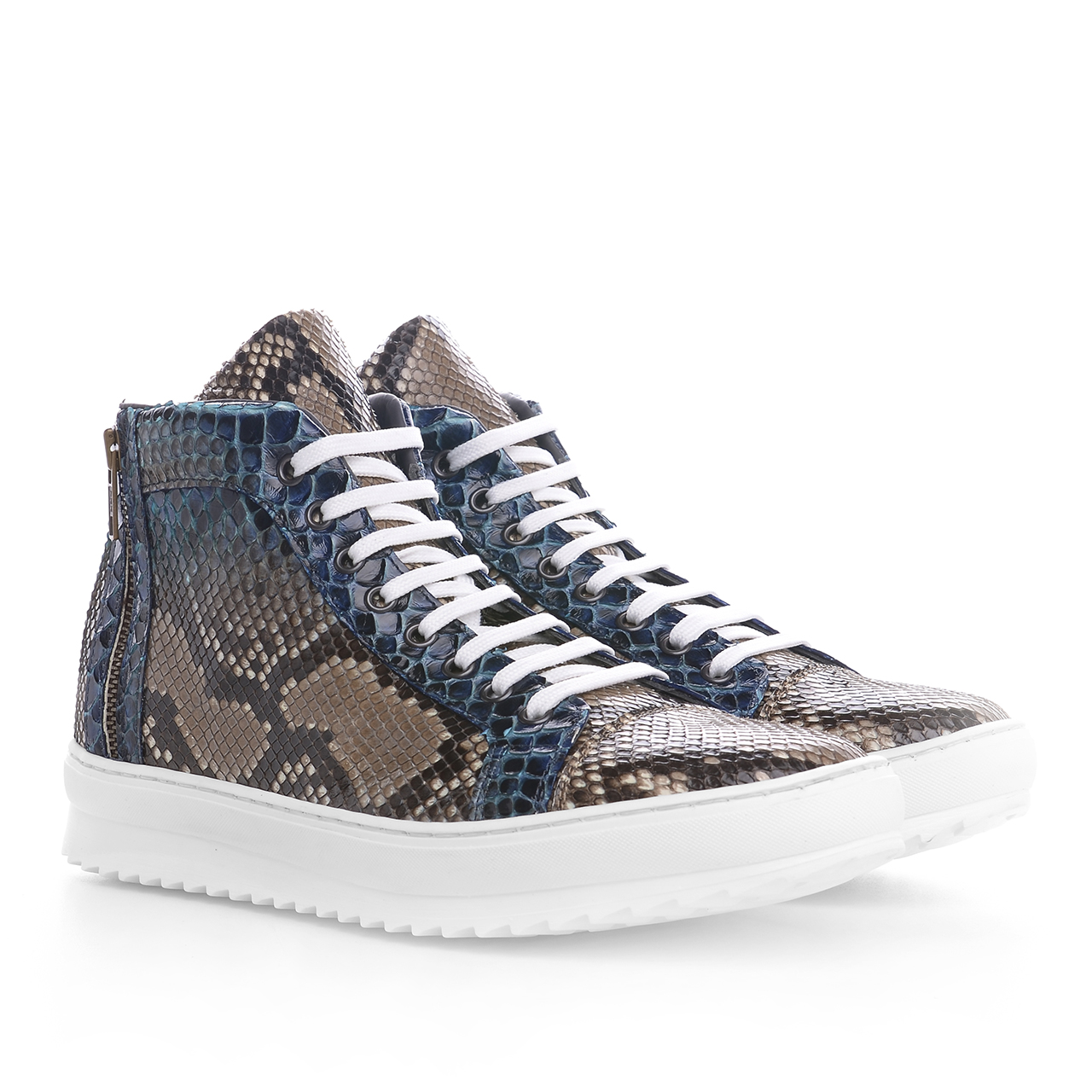 Key West - Elevator Sneakers in Python Leather from 2.4 to 3.1 inches