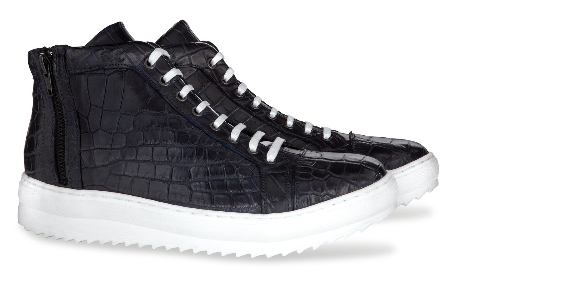 Tirrenia - Elevator Sneakers in crocodile Leather from 2.4 to 4 inches