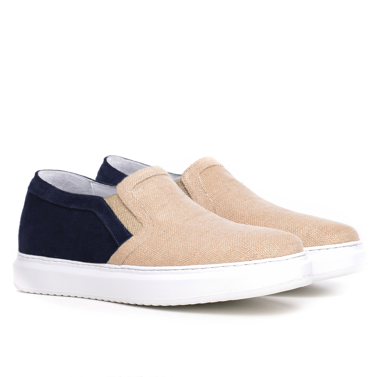 Calabasas - Slip-Ons con rialzo in Mix Pelle/Tessuto fino a 6,5 cm più alto