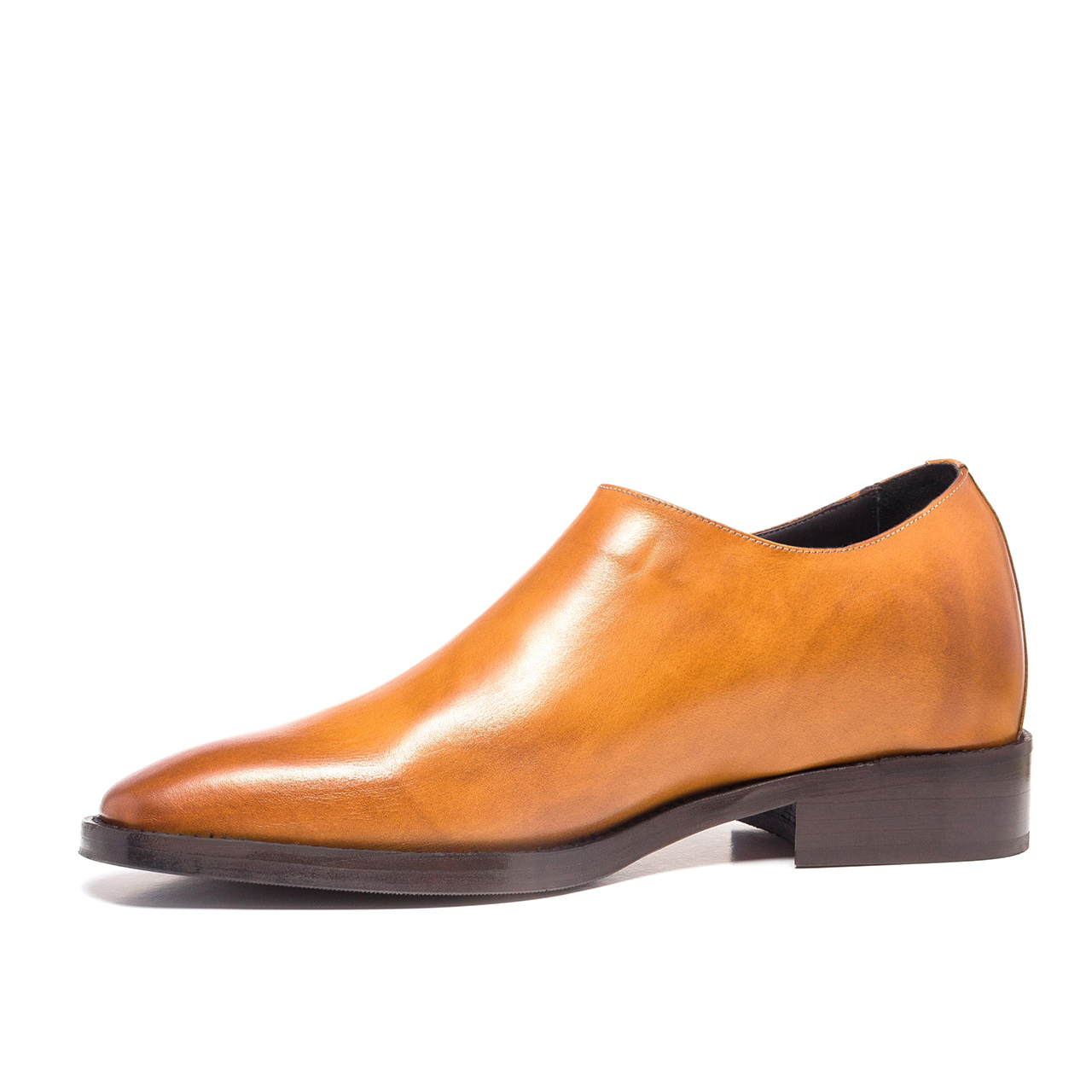 Brindisi - Chaussures Classiques rehaussantes en Cuir Pleine Fleur de 6 cm à 8 cm en plus