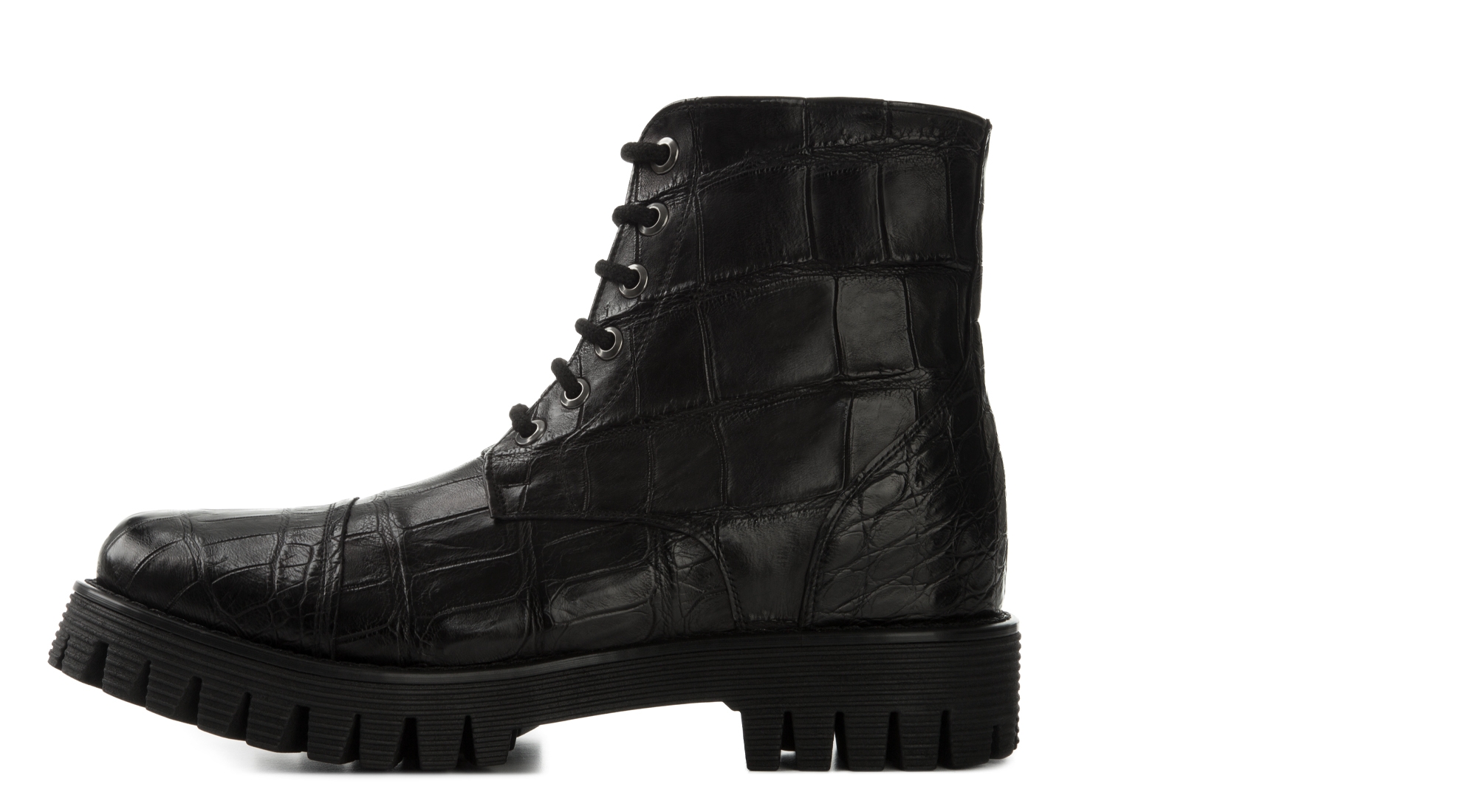 Carre d'Or - Bottes Rehaussantes en Cuir Crocodile de 6 cm à 10 cm en plus