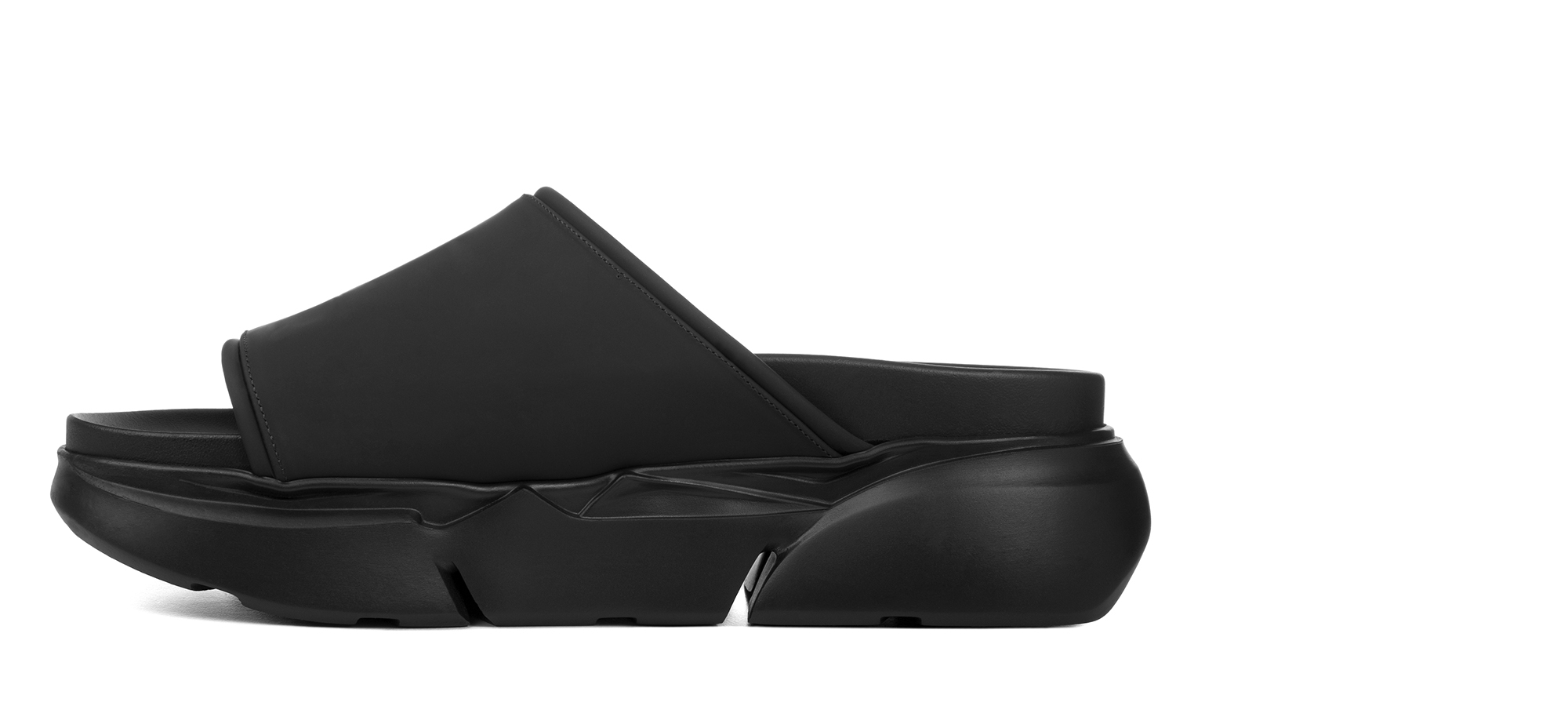 Sal - Elevator Sandals in Rubberized Effect Leather up to 2.4 inches
