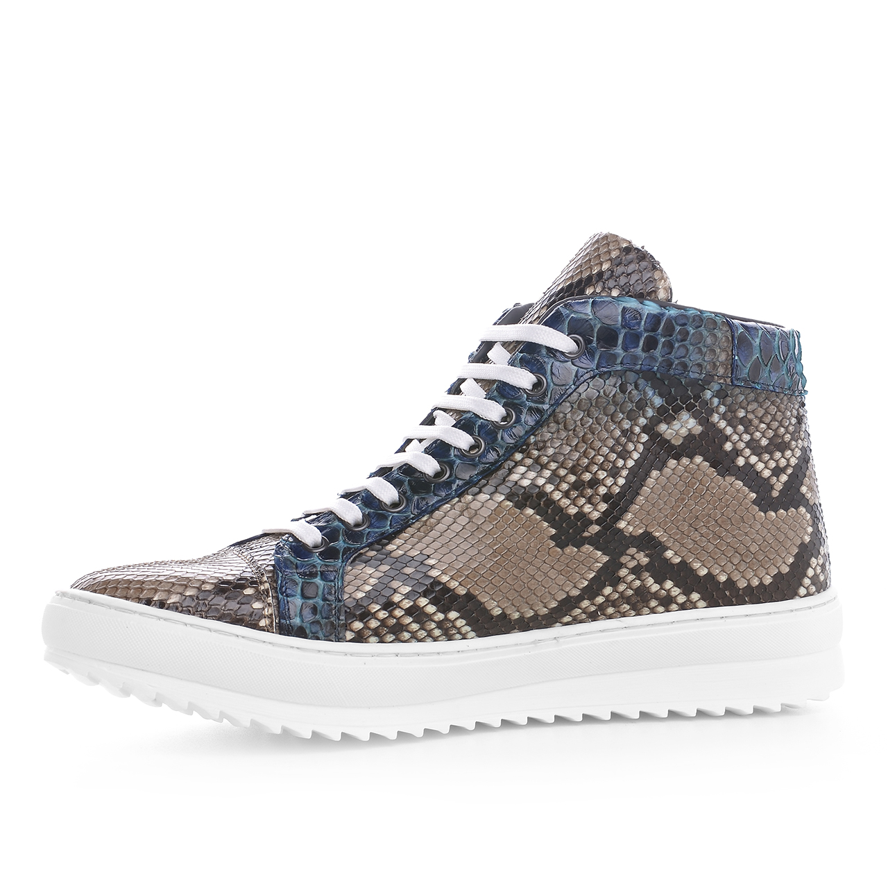 Key West - Elevator Sneakers in Python Leather from 2.4 to 3.1 inches