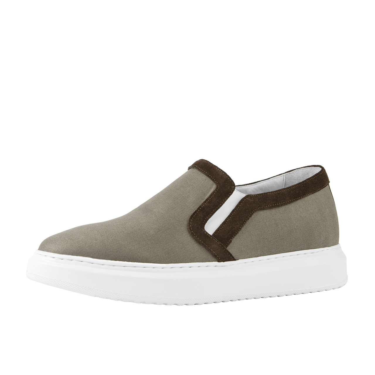 Alghero - Elevator Slip-Ons in Leather/fabric mix up to 6 cm