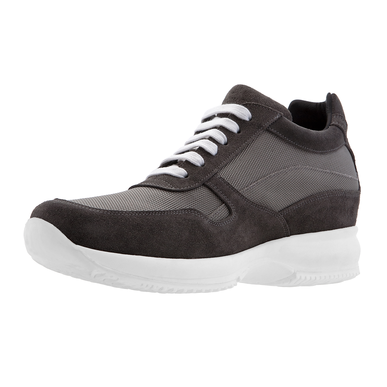 Baltimore - Elevator Sneakers in Leather/fabric mix from 2.4 to 4 inches