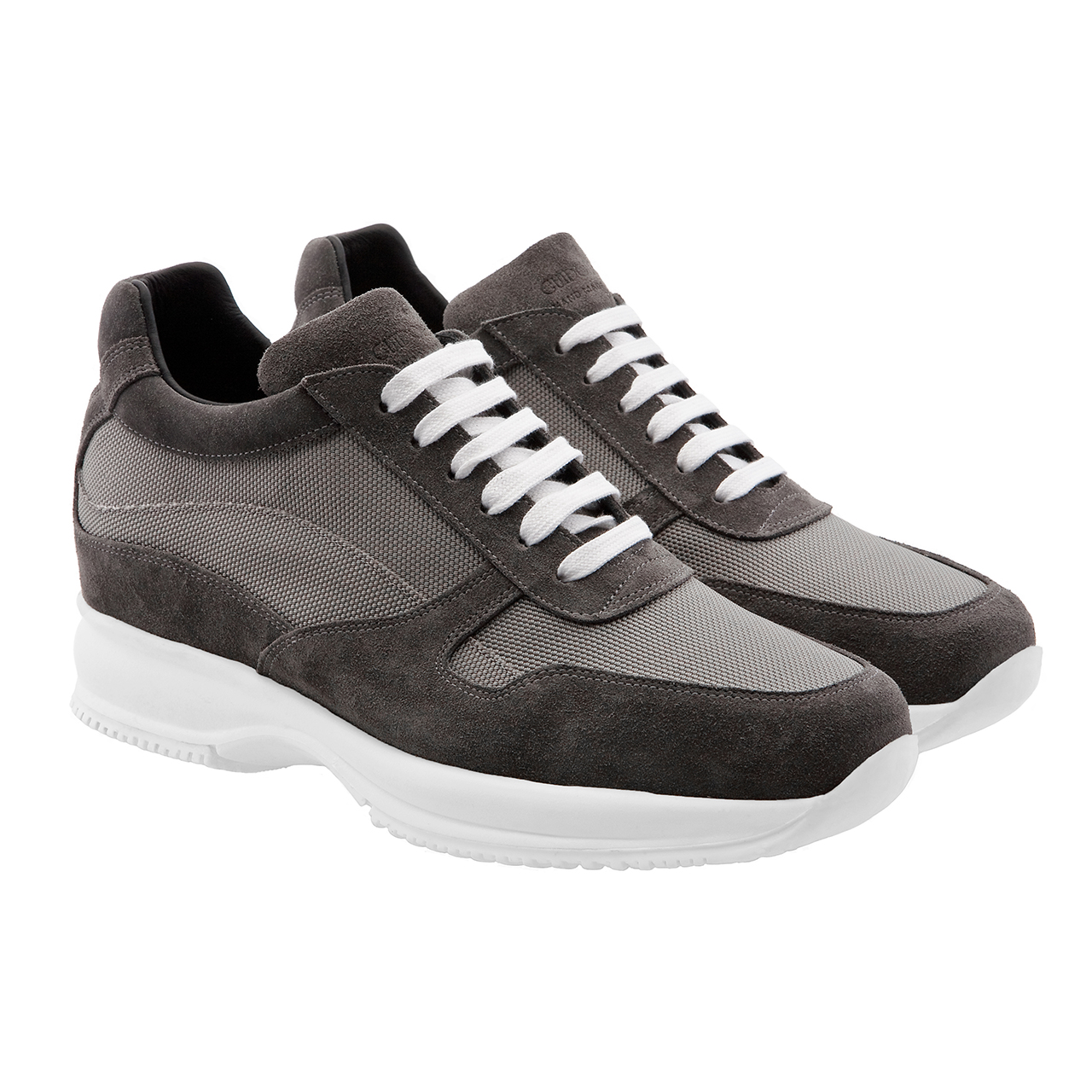 Baltimore - Elevator Sneakers in Leather/fabric mix from 2.4 to 4 inches